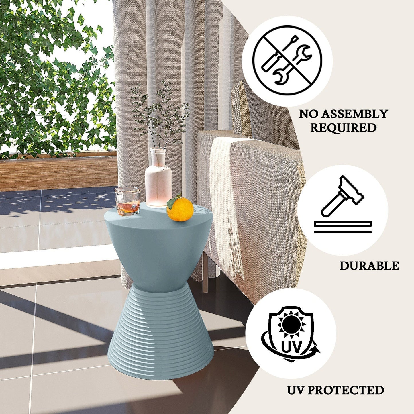 Boyd Storage Round Side End Table in Polypropylene Plastic