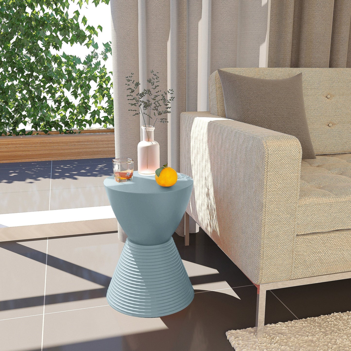 Boyd Storage Round Side End Table in Polypropylene Plastic