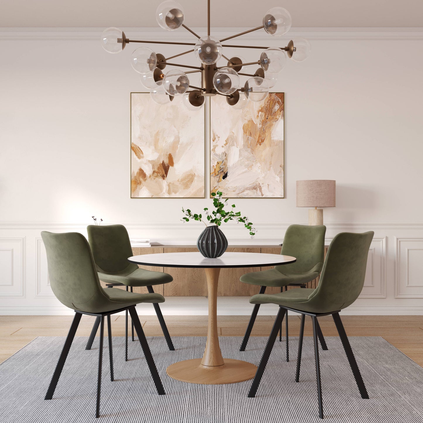 Bristol 35" Round Dining Table Wood Transfer Cherry/Natural/Walnut Base with MDF Table Top
