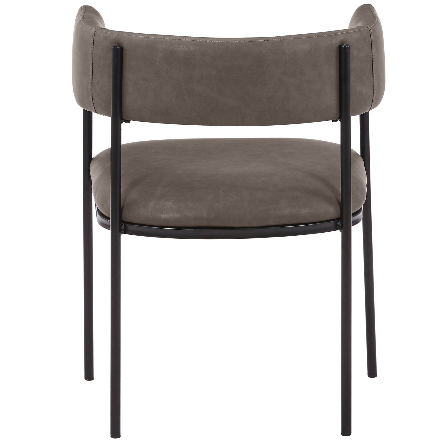 Cyril Dining Chair in Leather/Velvet with Open Back Design and Powder-Coated Iron Frame Set of 4