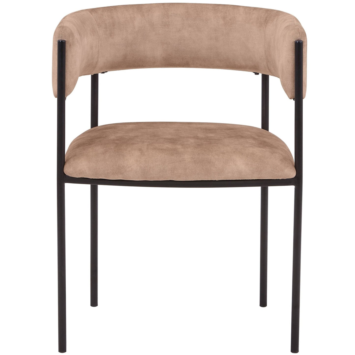 Cyril Dining Chair in Leather/Velvet with Open Back Design and Powder-Coated Iron Frame Set of 4