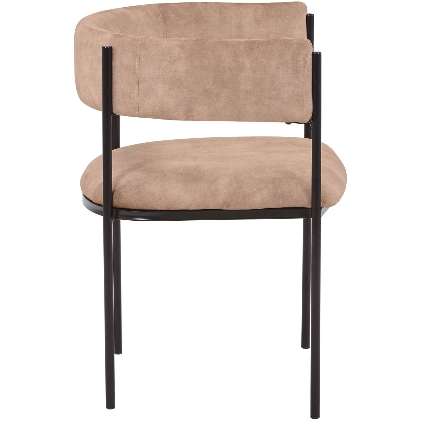 Cyril Dining Chair in Leather/Velvet with Open Back Design and Powder-Coated Iron Frame Set of 4