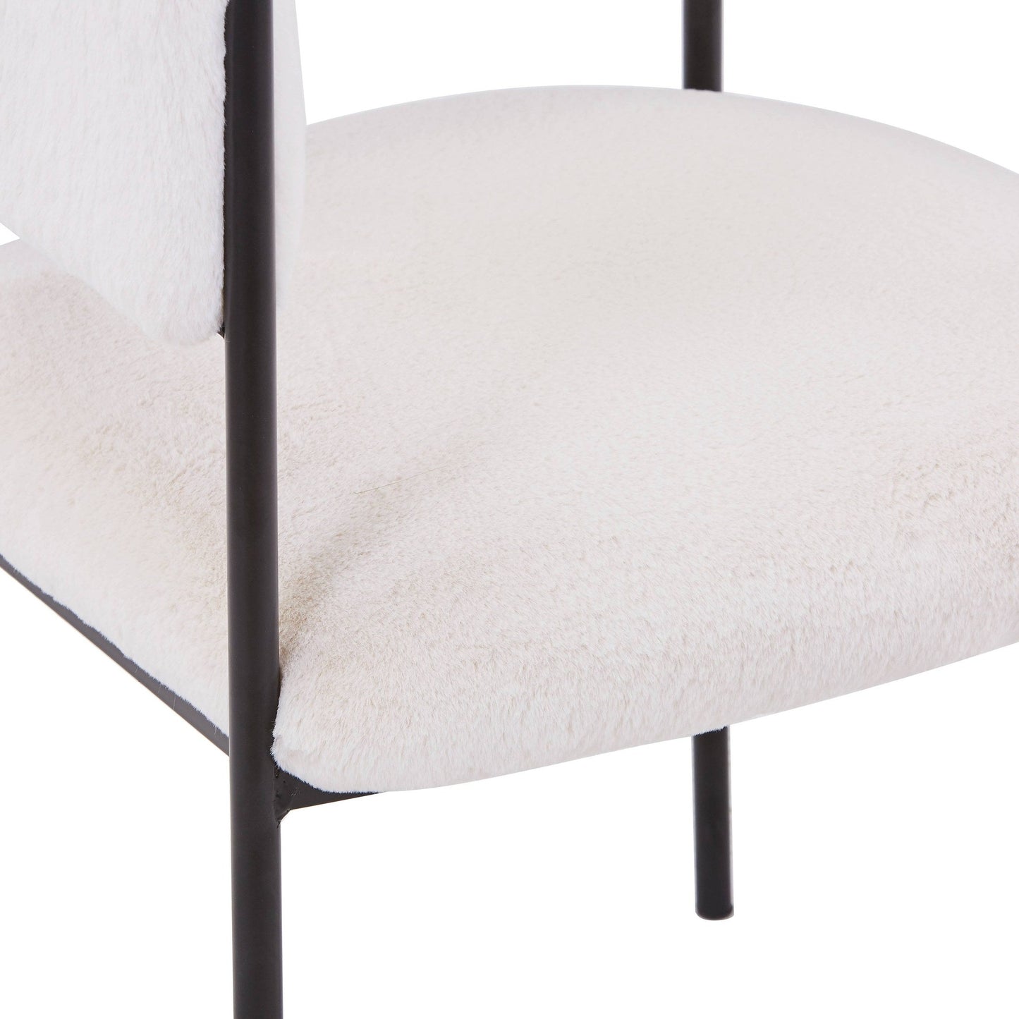 Cyril Dining Chair in Leather/Velvet with Open Back Design and Powder-Coated Iron Frame Set of 4