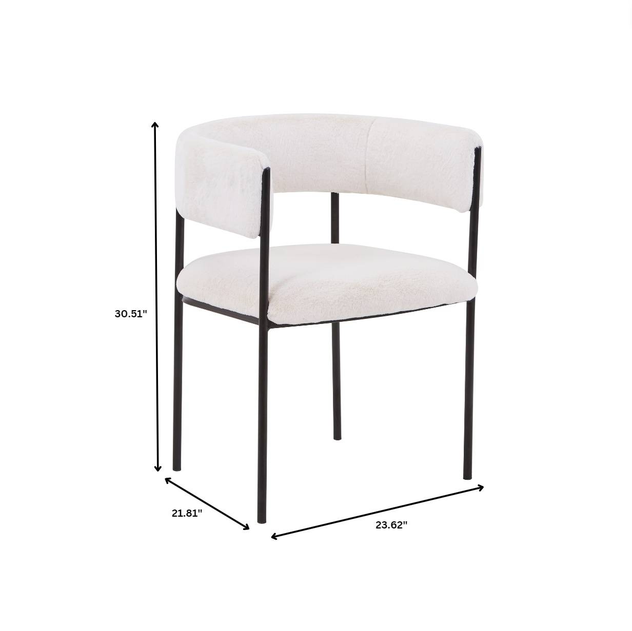 Cyril Dining Chair in Leather/Velvet with Open Back Design and Powder-Coated Iron Frame Set of 4