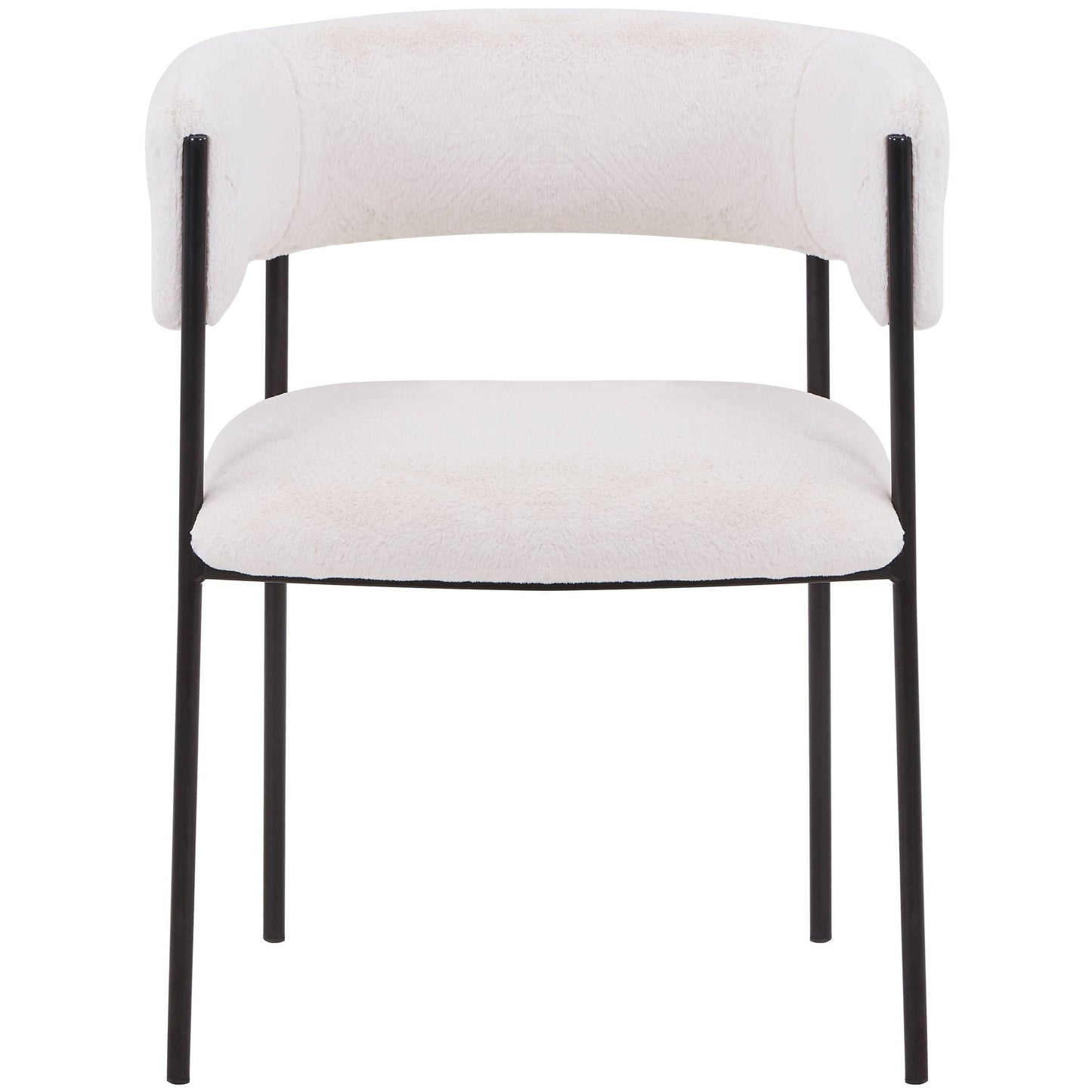 Cyril Dining Chair in Leather/Velvet with Open Back Design and Powder-Coated Iron Frame Set of 4