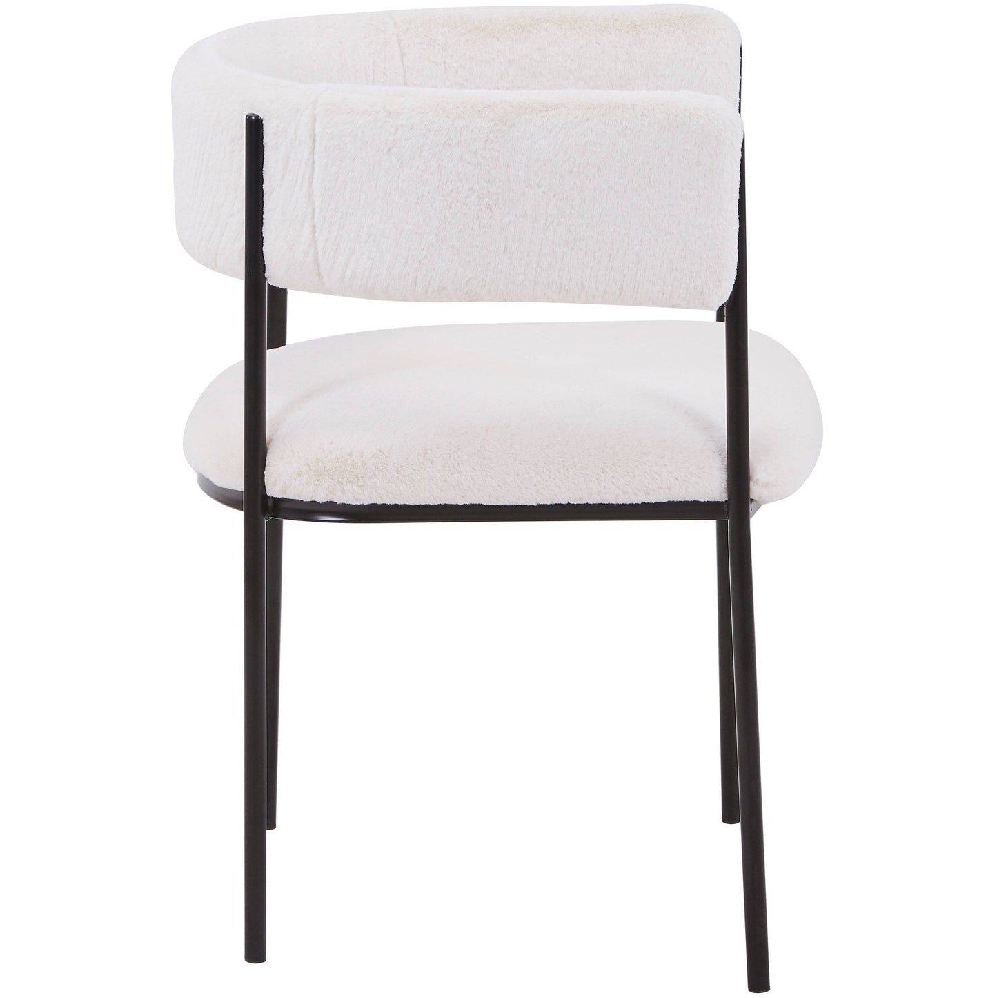 Cyril Dining Chair in Leather/Velvet with Open Back Design and Powder-Coated Iron Frame Set of 4