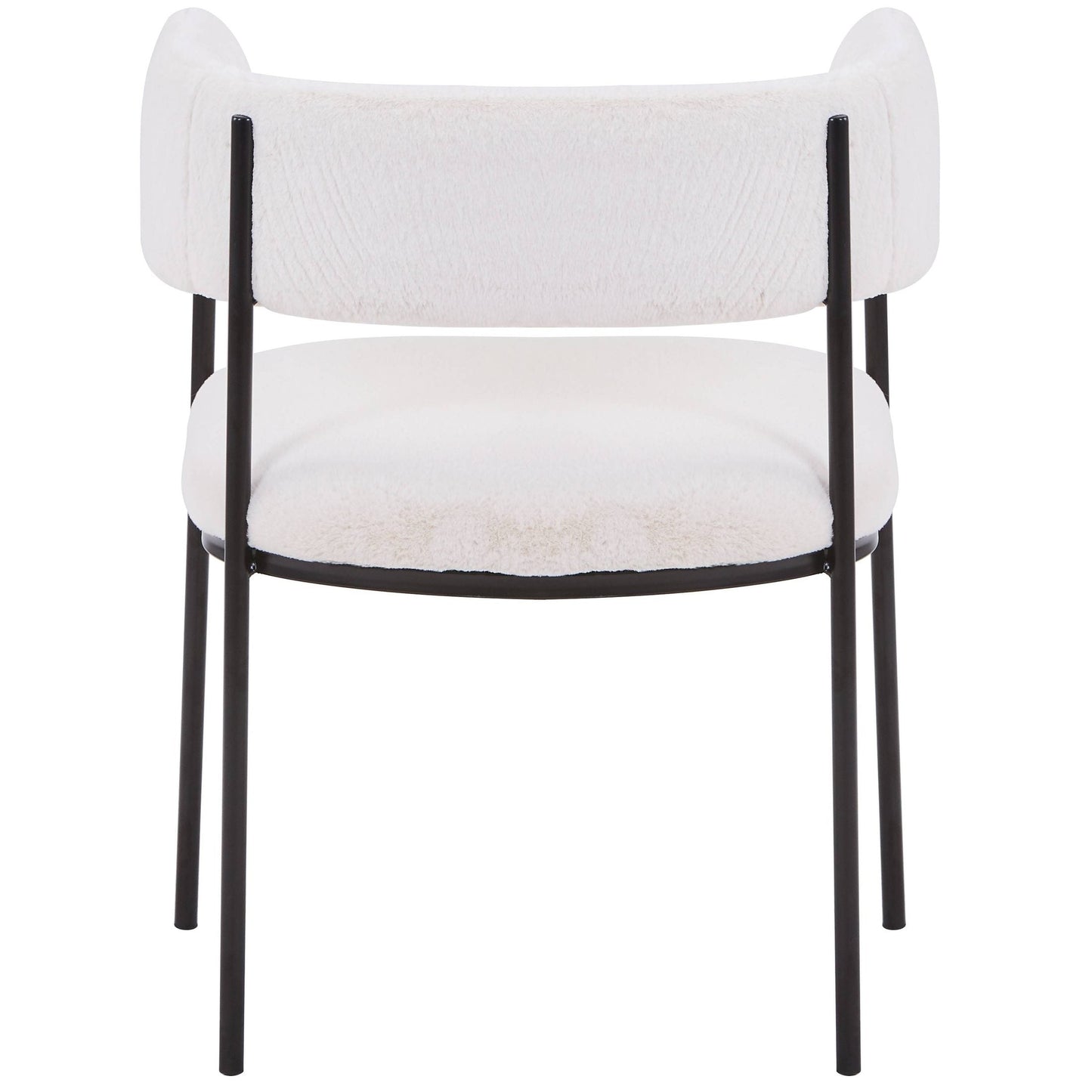 Cyril Dining Chair in Leather/Velvet with Open Back Design and Powder-Coated Iron Frame Set of 4