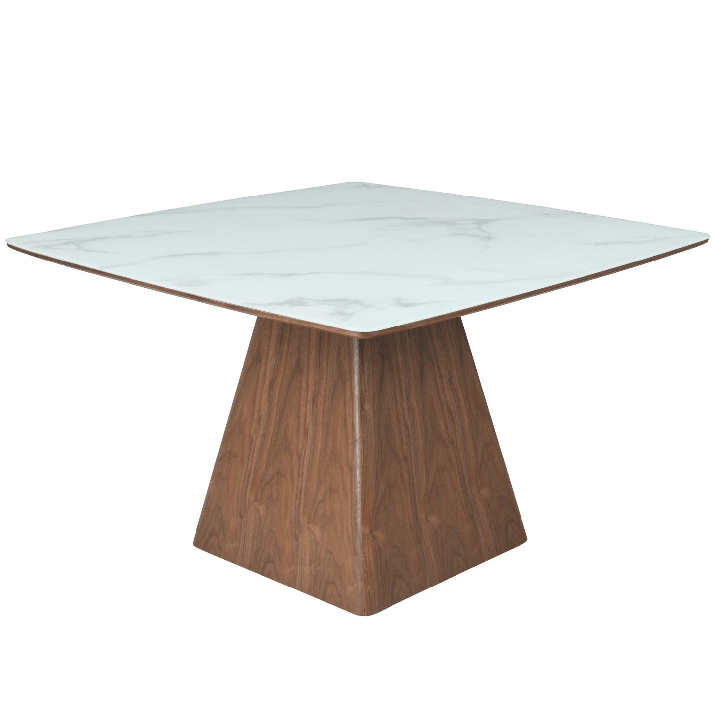 Zephyr 47" Square Dining Table with Sintered Stone Top and Ash Wood and Iron Base