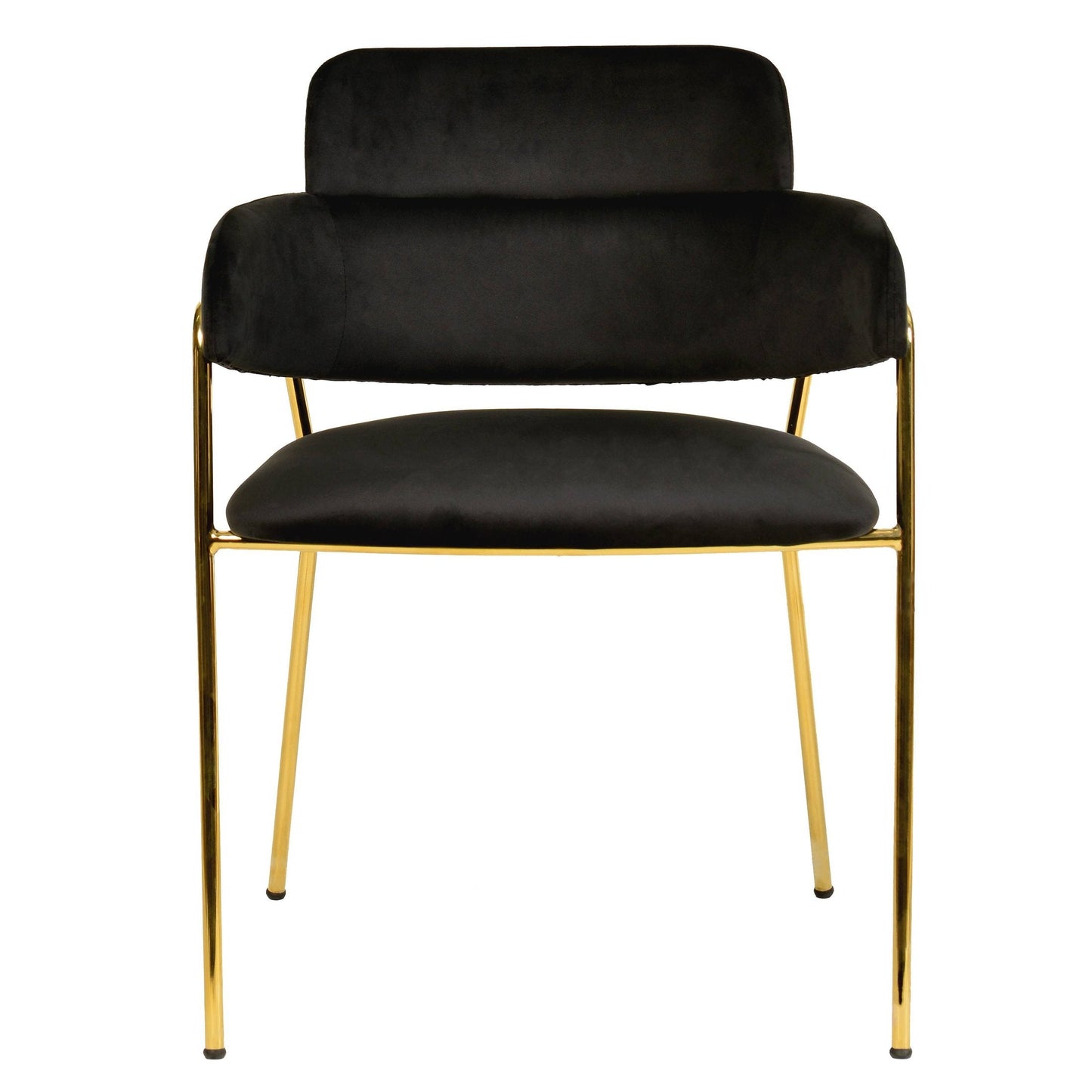 Axis Upholstered Dining Chairs Curved Open-Back & Gold Legs Set of 2