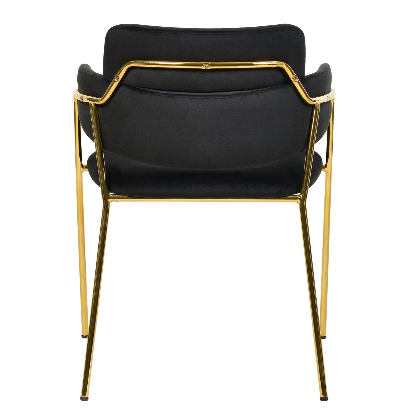 Axis Upholstered Dining Chairs Curved Open-Back & Gold Legs Set of 2