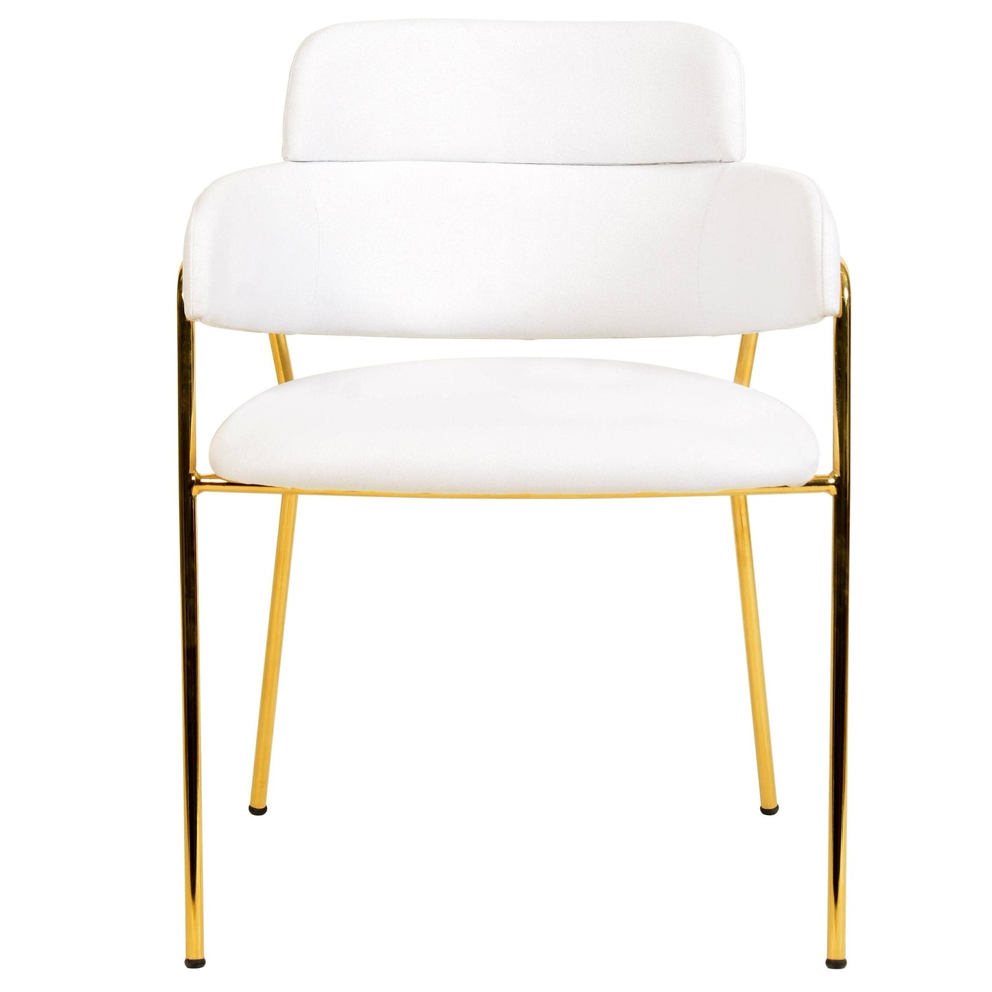 Axis Upholstered Dining Chairs Curved Open-Back & Gold Legs Set of 2