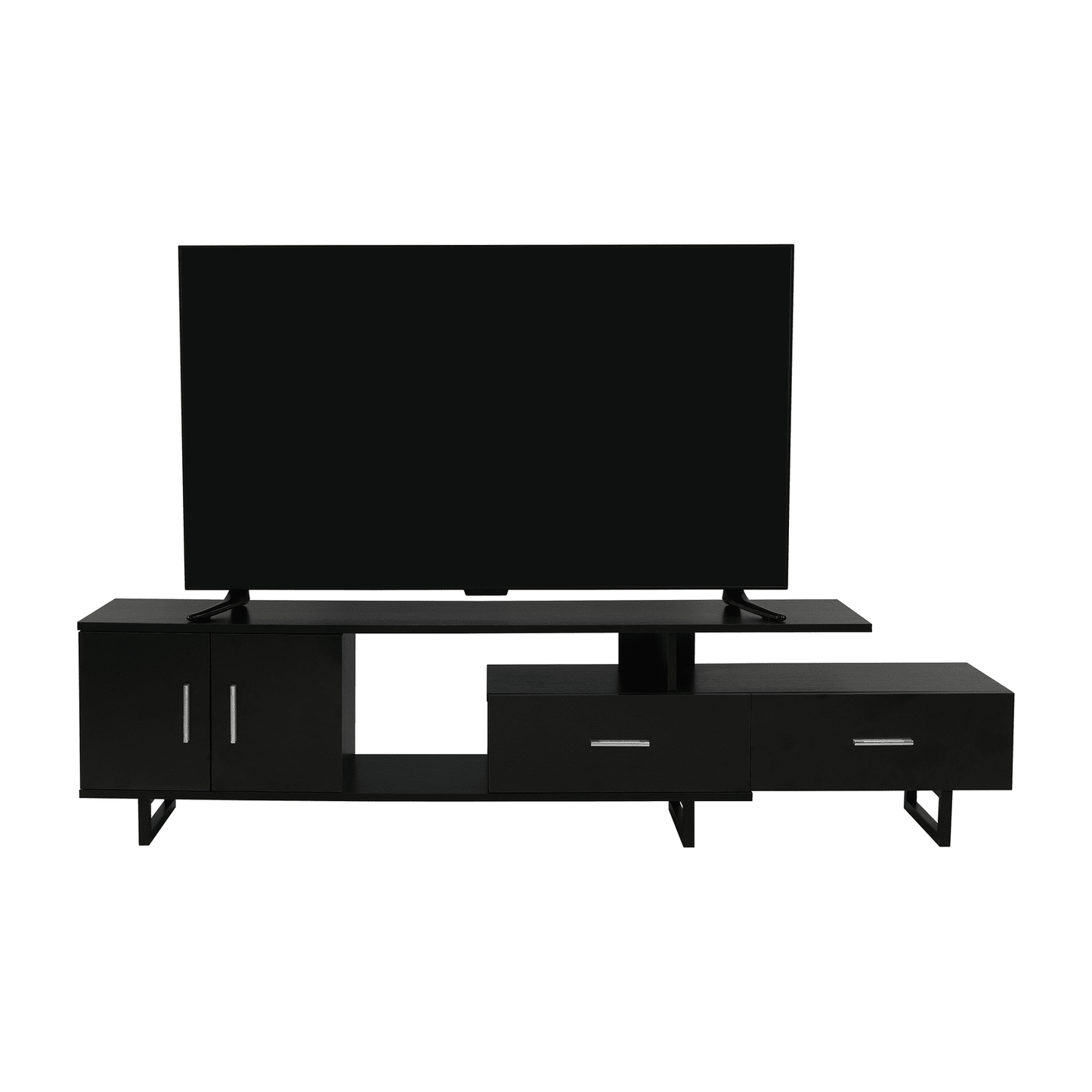 Avery Mid-Century Modern TV Stand with MDF Cabinet and Powder Coated Steel Legs