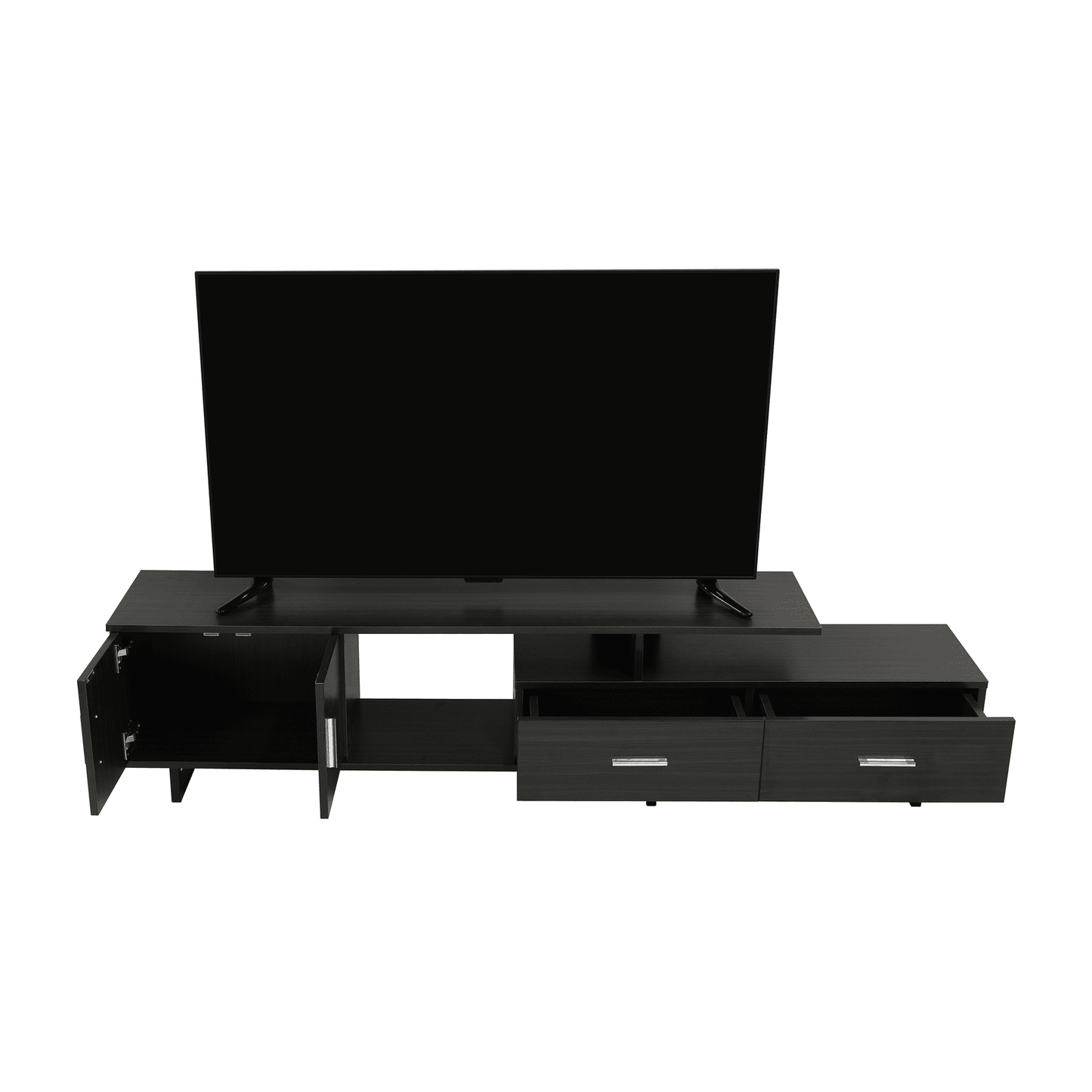 Avery Mid-Century Modern TV Stand with MDF Cabinet and Powder Coated Steel Legs