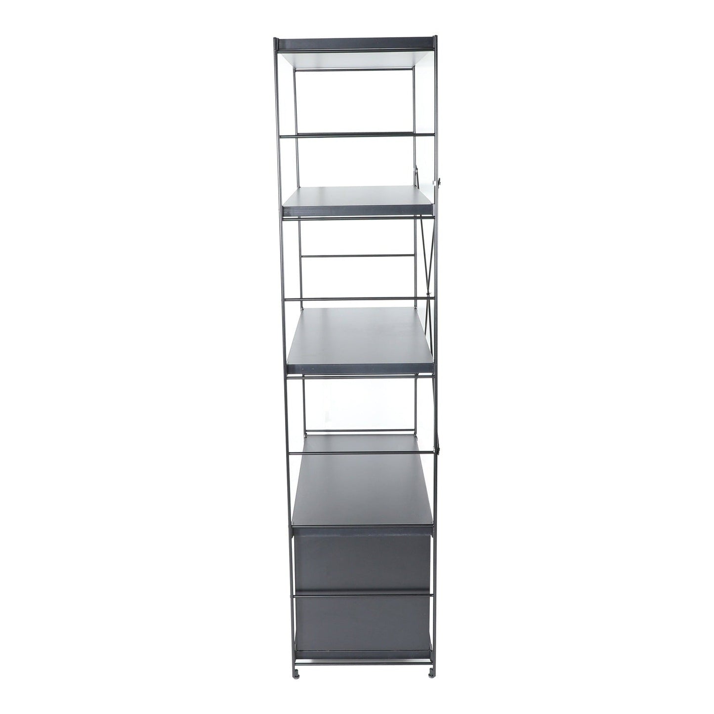 Brentwood Etagere Bookcase with White Powder Coated Steel Frame and Melamine Board Shelves