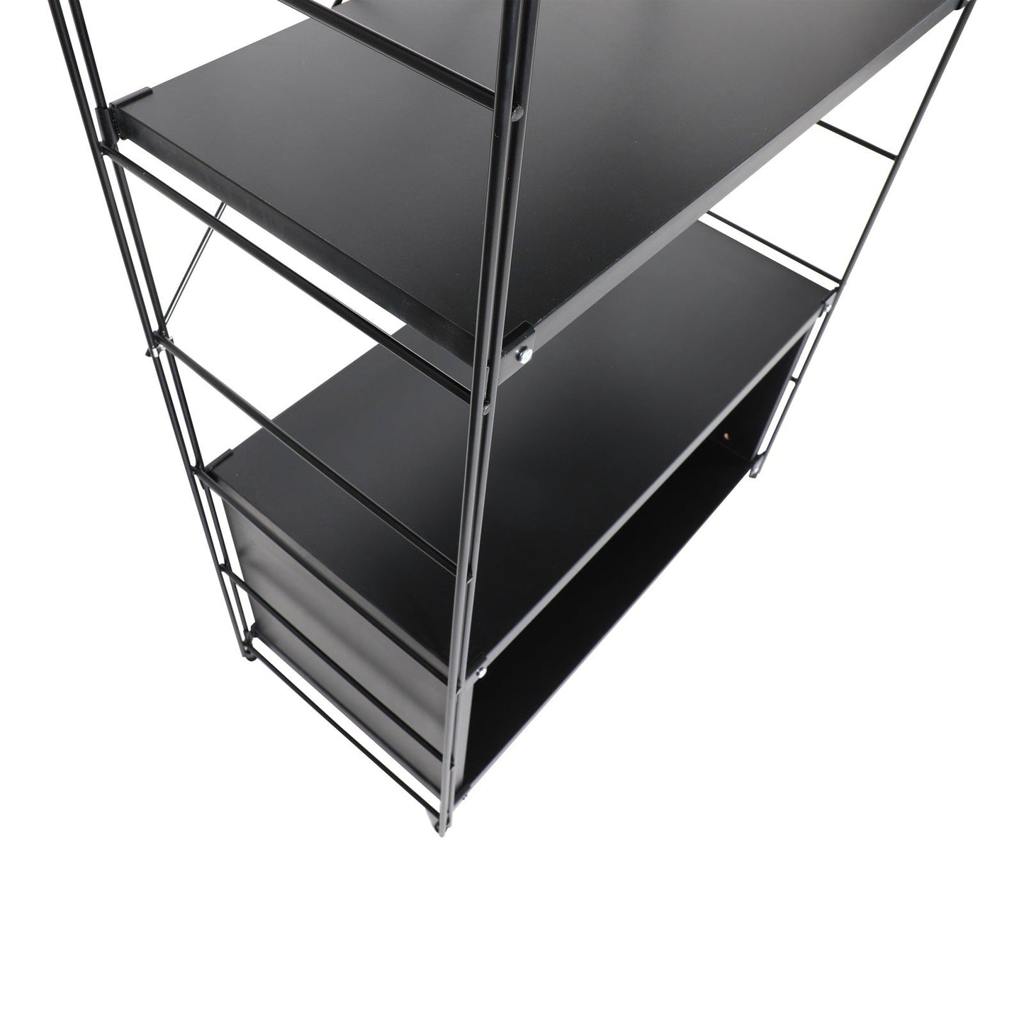 Brentwood Etagere Bookcase with White Powder Coated Steel Frame and Melamine Board Shelves