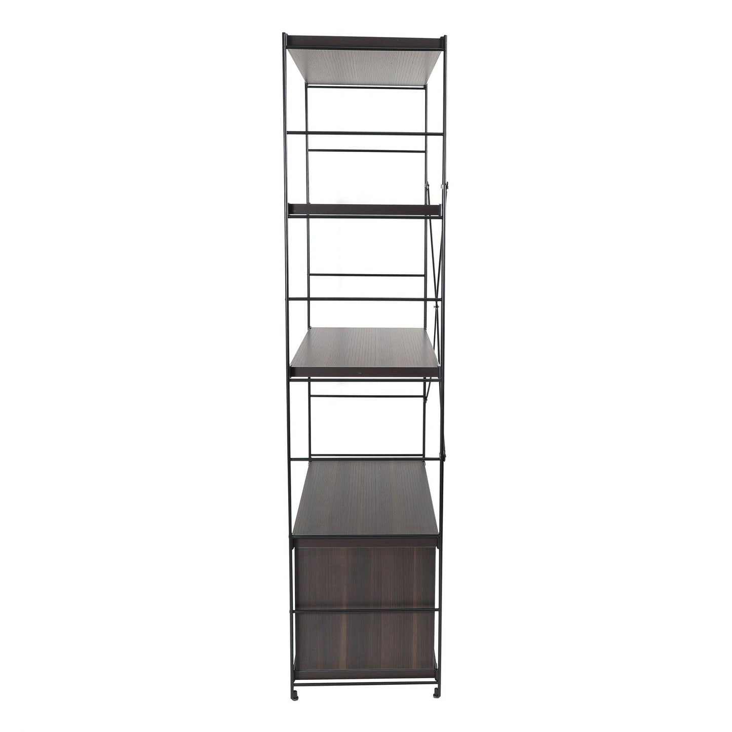 Brentwood Etagere Bookcase with White Powder Coated Steel Frame and Melamine Board Shelves