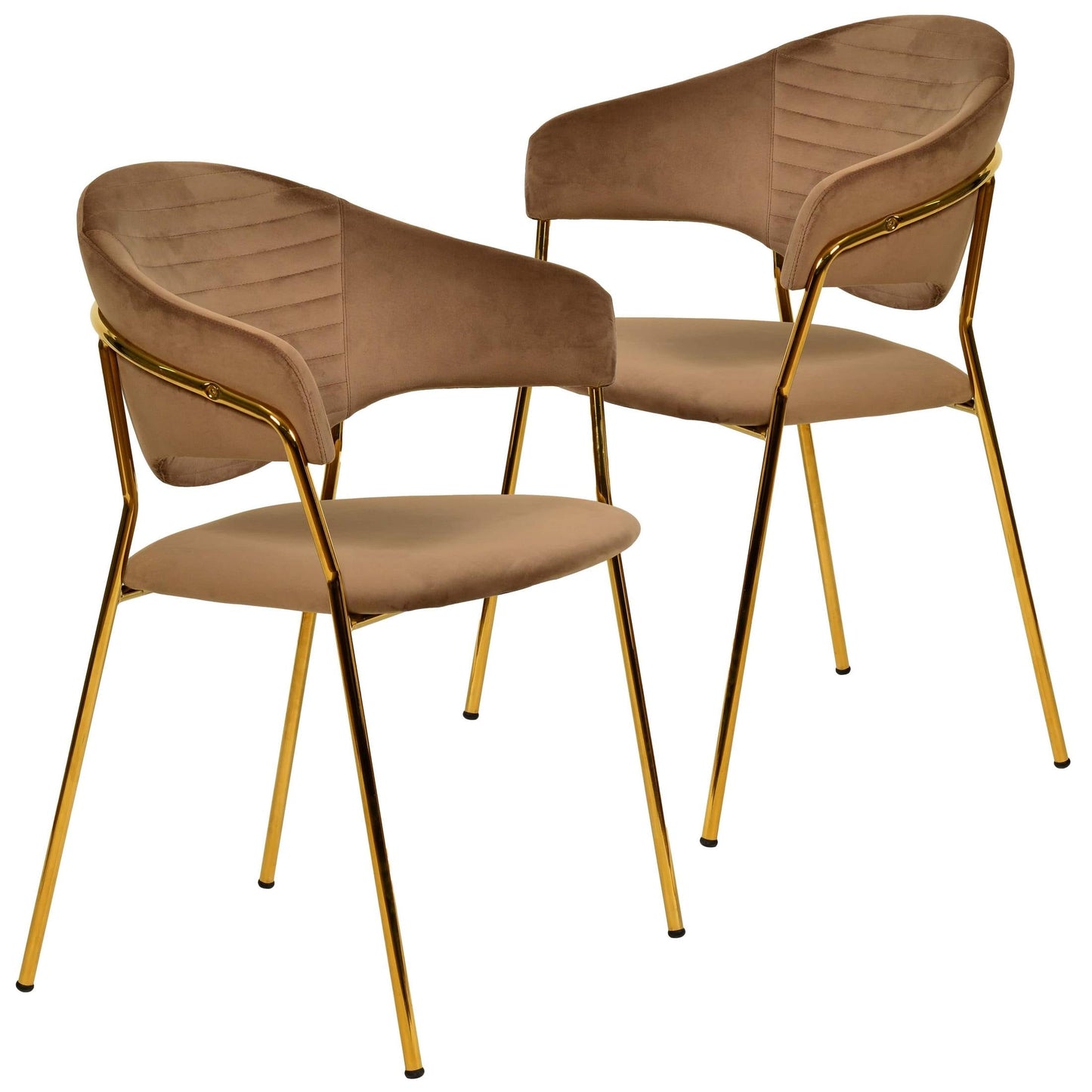 Bella Modern Dining Chair Upholstered in Leather With Stainless Steel Base Set of 2