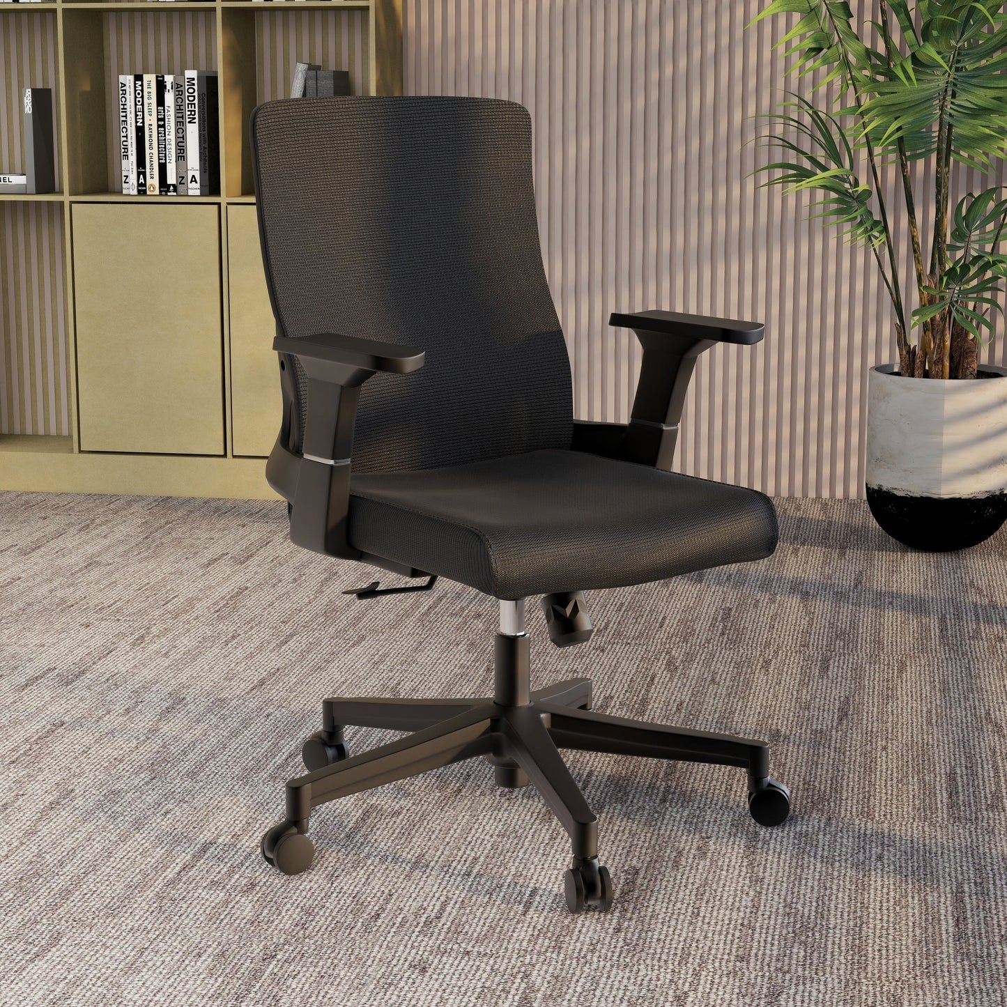 Brio Mid-Back Adjustable Office Chair Upholstered in Cotton