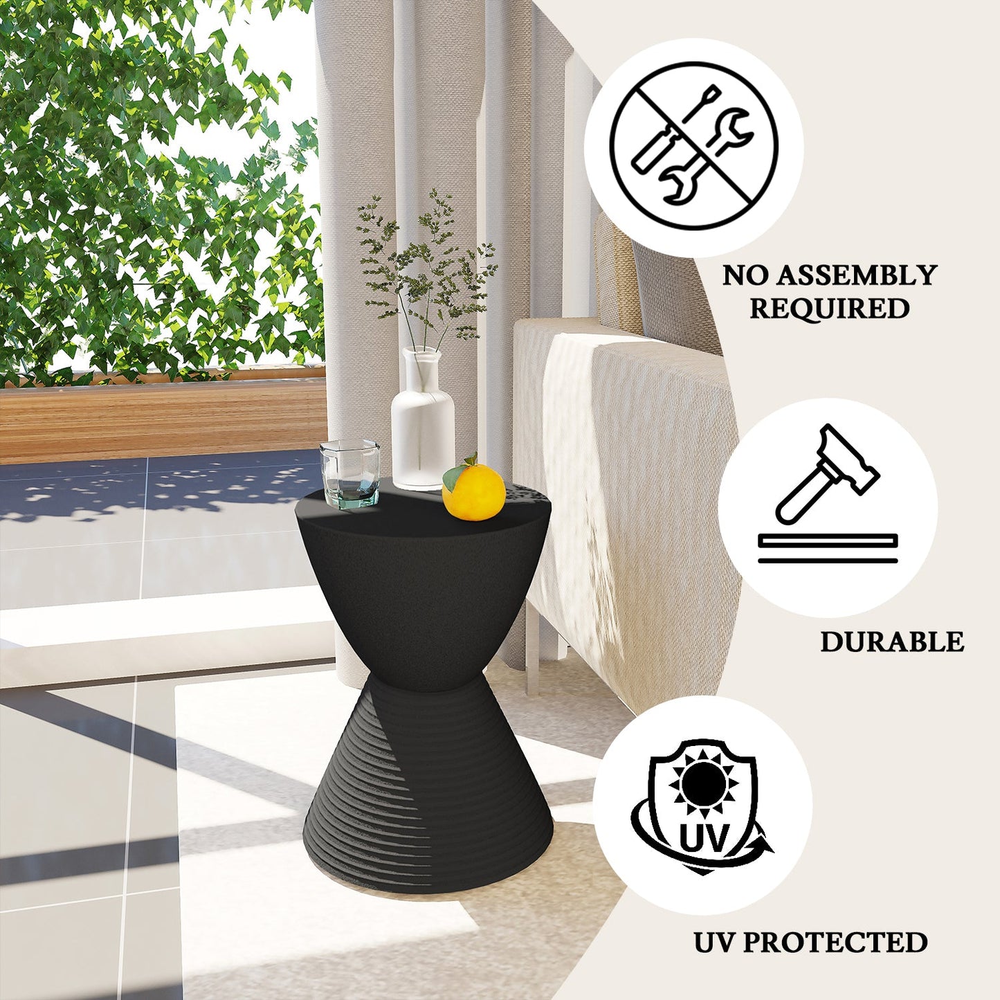 Boyd Storage Round Side End Table in Polypropylene Plastic