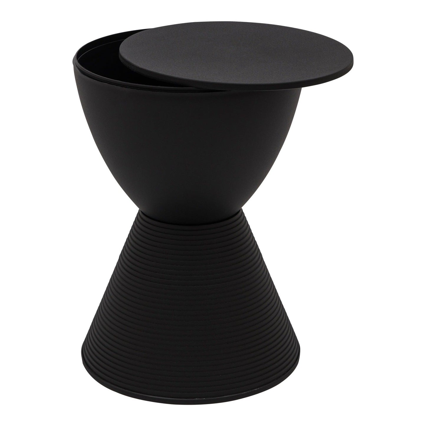 Boyd Storage Round Side End Table in Polypropylene Plastic