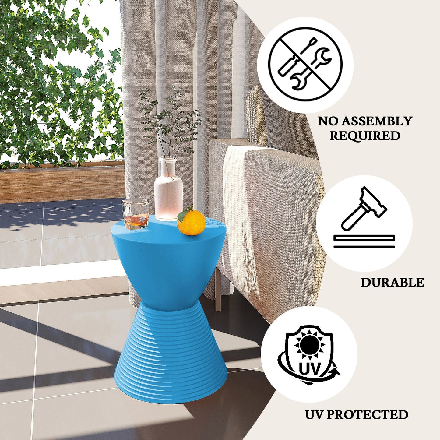 Boyd Storage Round Side End Table in Polypropylene Plastic