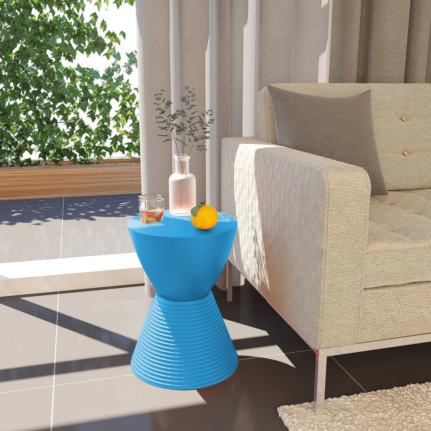 Boyd Storage Round Side End Table in Polypropylene Plastic