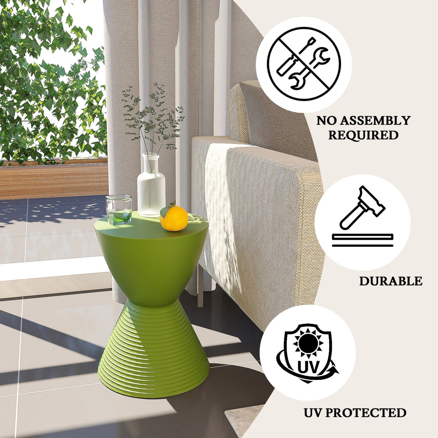 Boyd Storage Round Side End Table in Polypropylene Plastic