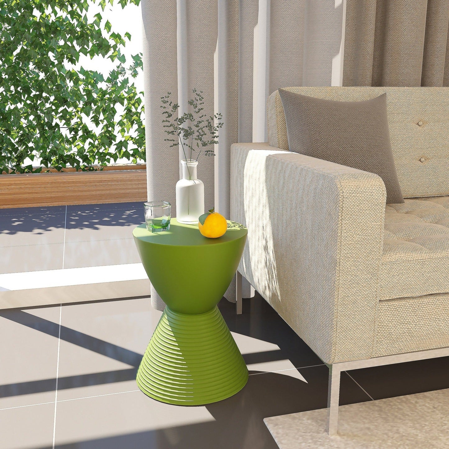Boyd Storage Round Side End Table in Polypropylene Plastic