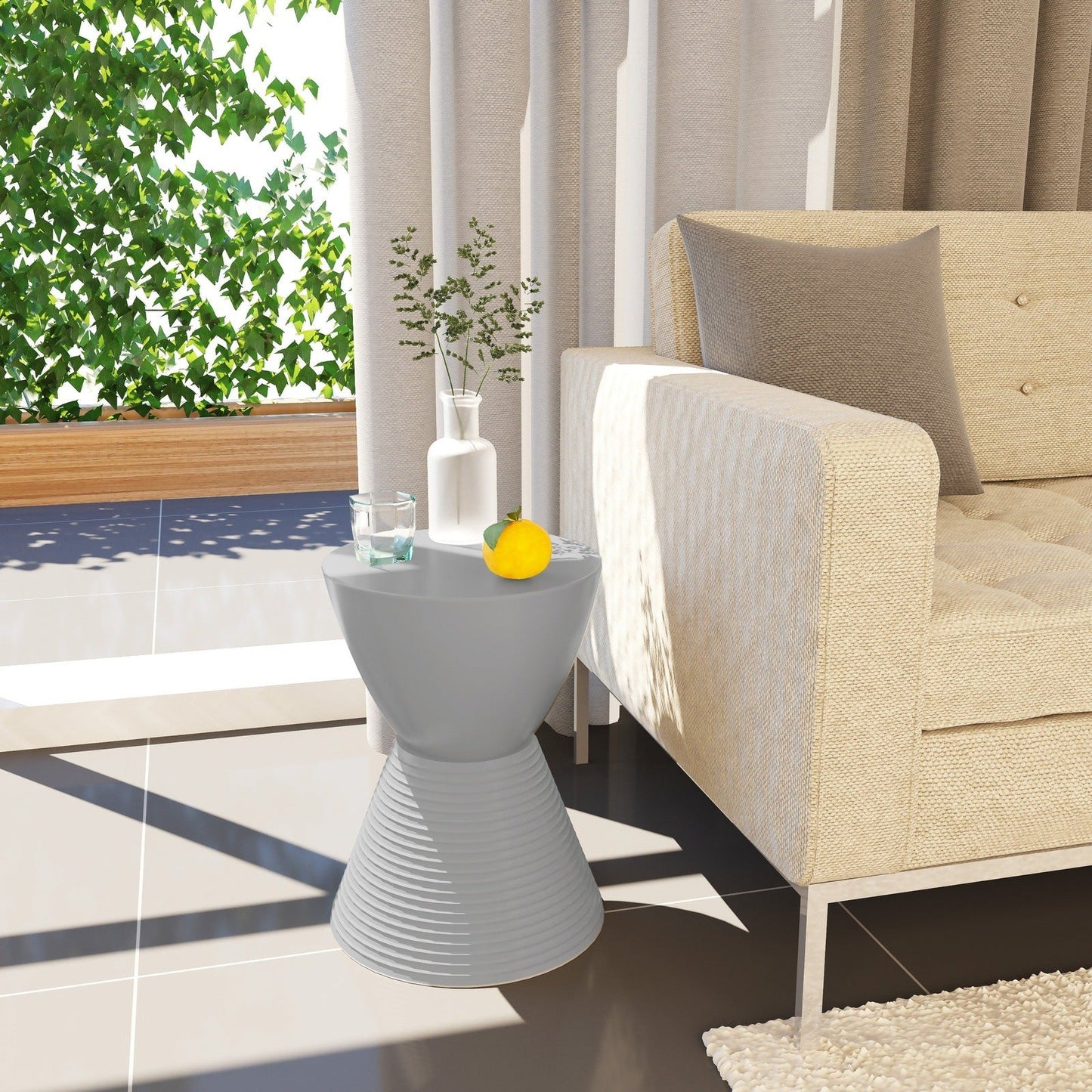 Boyd Storage Round Side End Table in Polypropylene Plastic