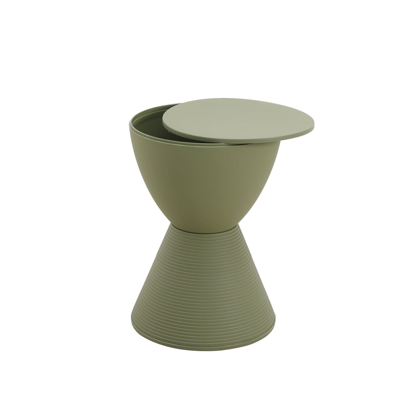 Boyd Storage Round Side End Table in Polypropylene Plastic