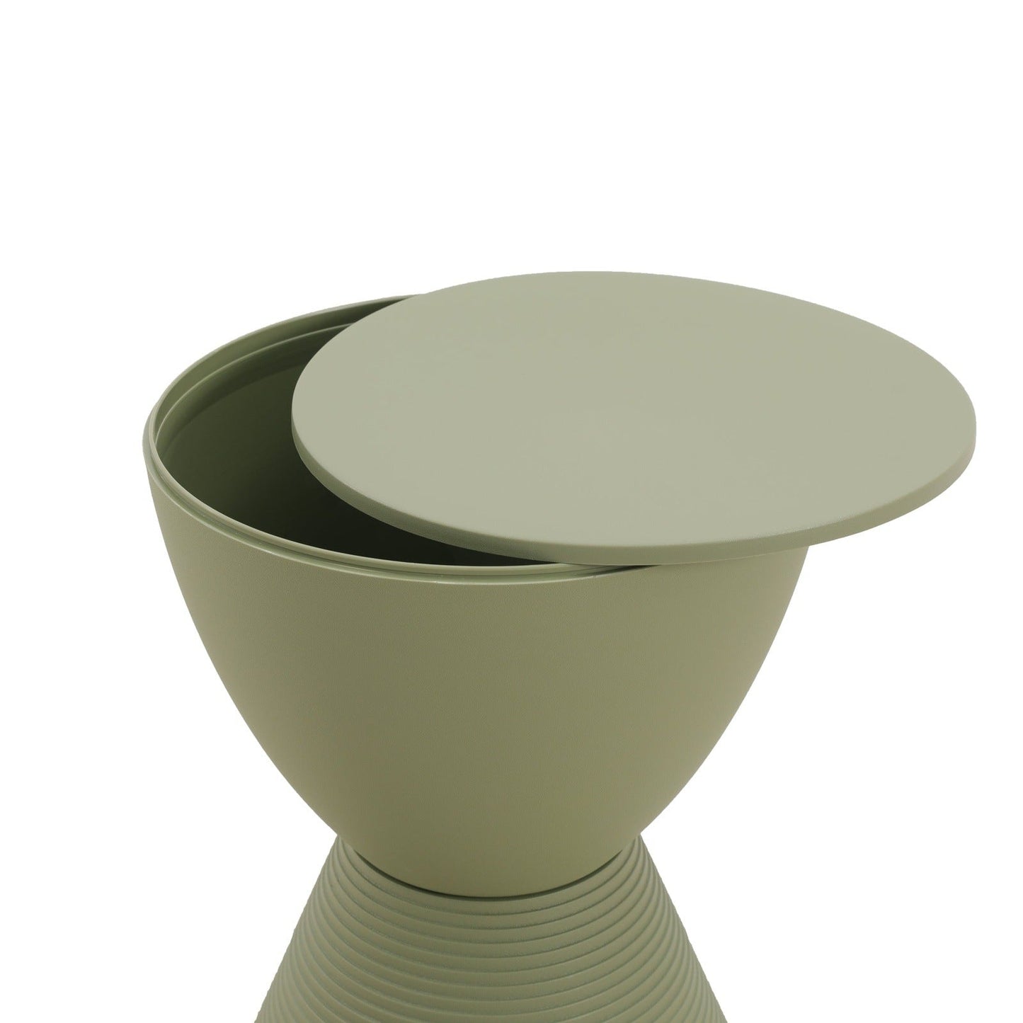 Boyd Storage Round Side End Table in Polypropylene Plastic
