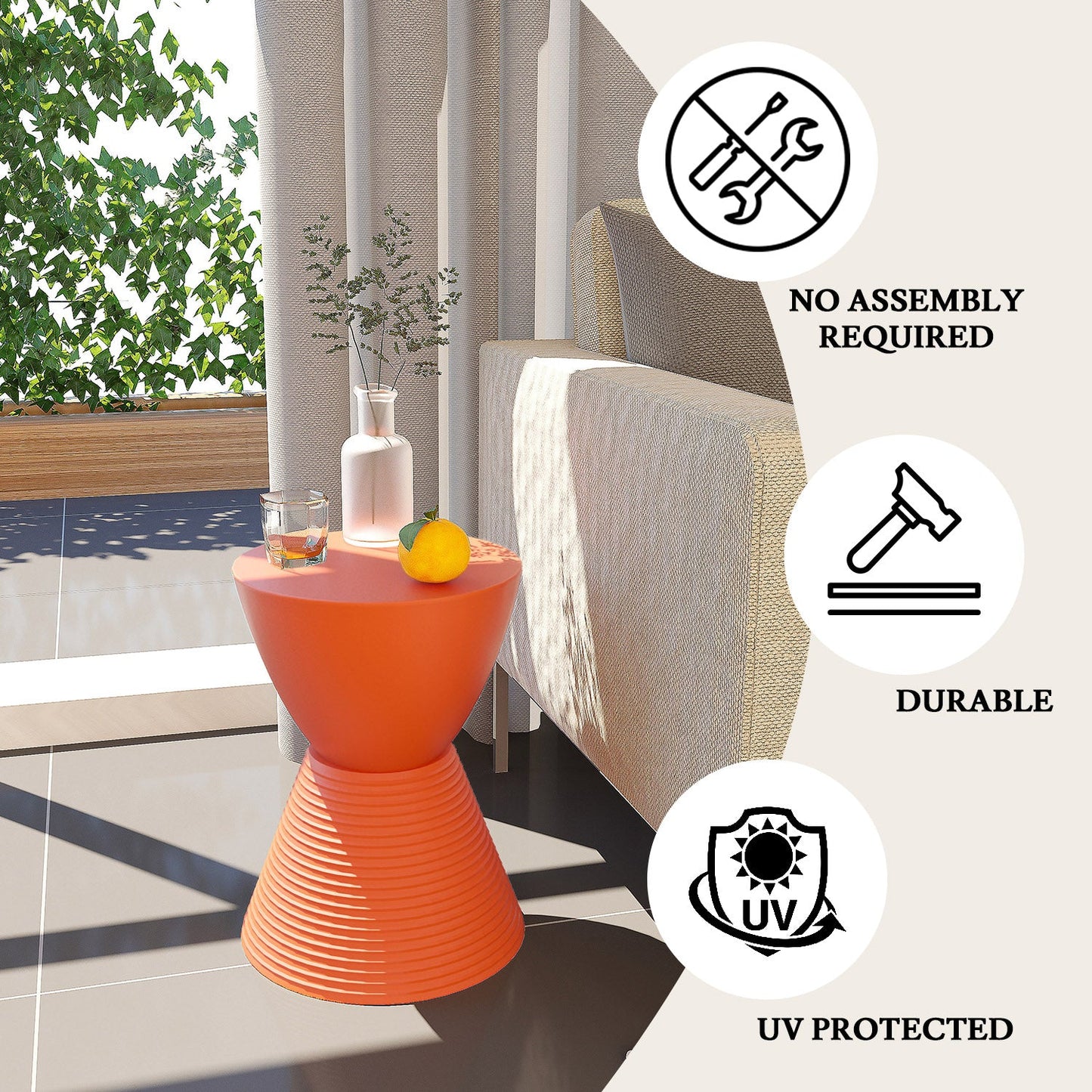 Boyd Storage Round Side End Table in Polypropylene Plastic