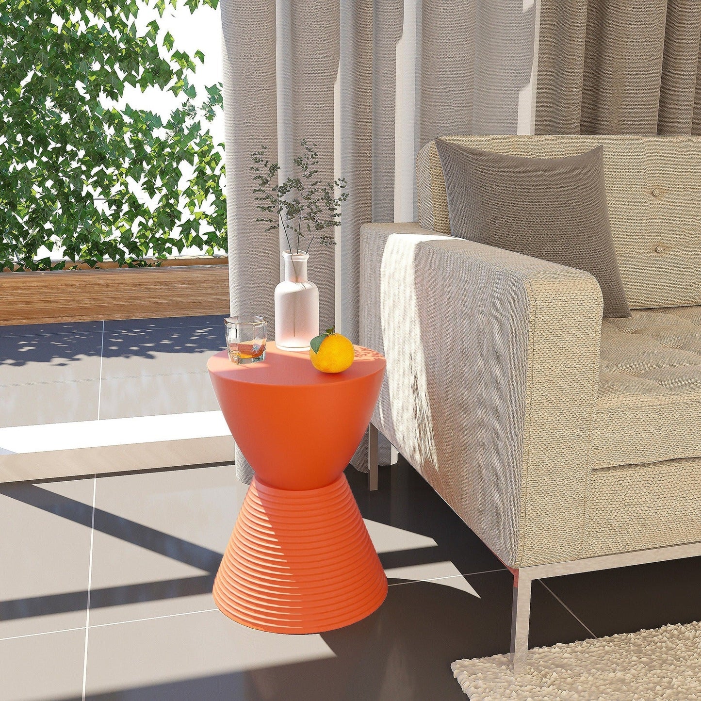 Boyd Storage Round Side End Table in Polypropylene Plastic