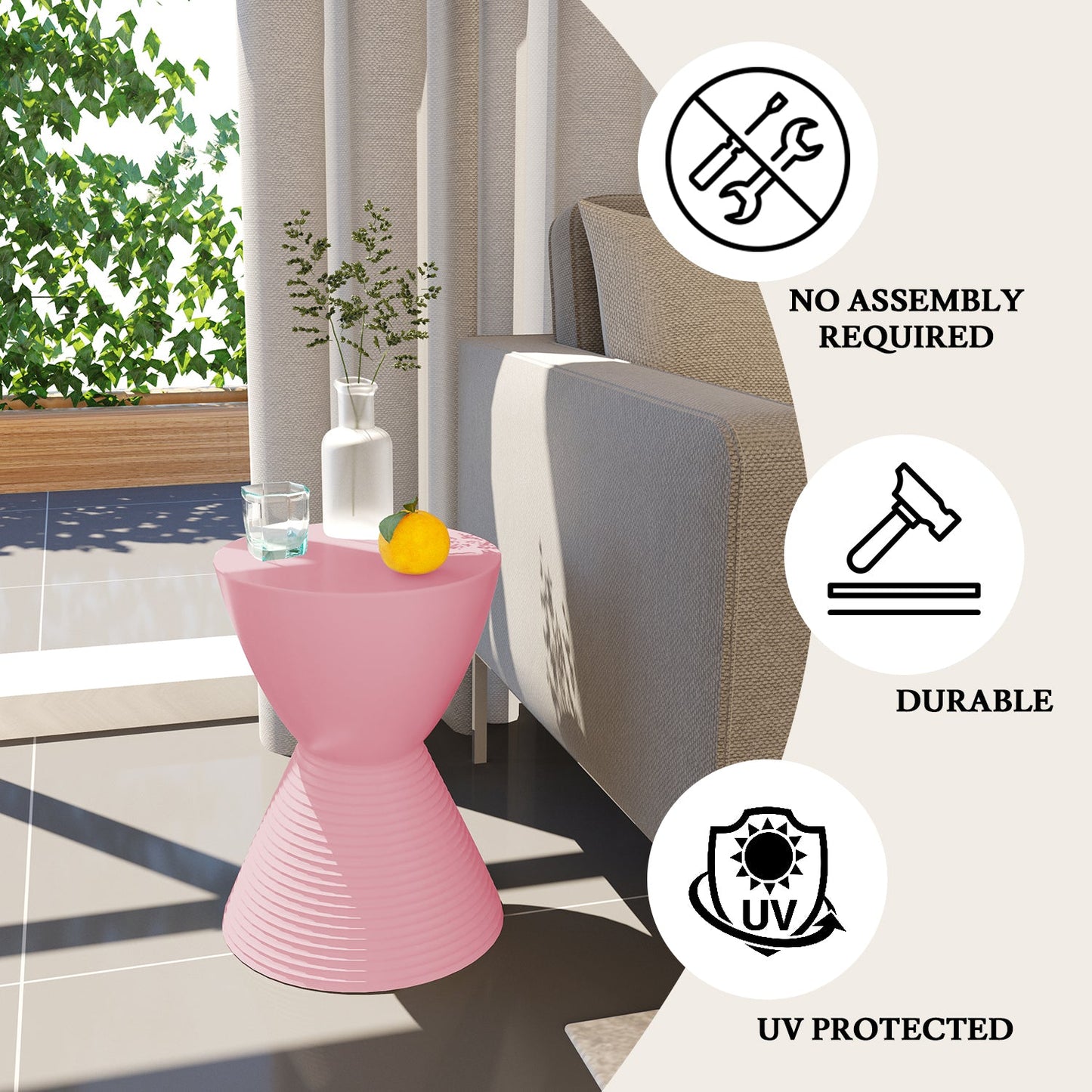 Boyd Storage Round Side End Table in Polypropylene Plastic