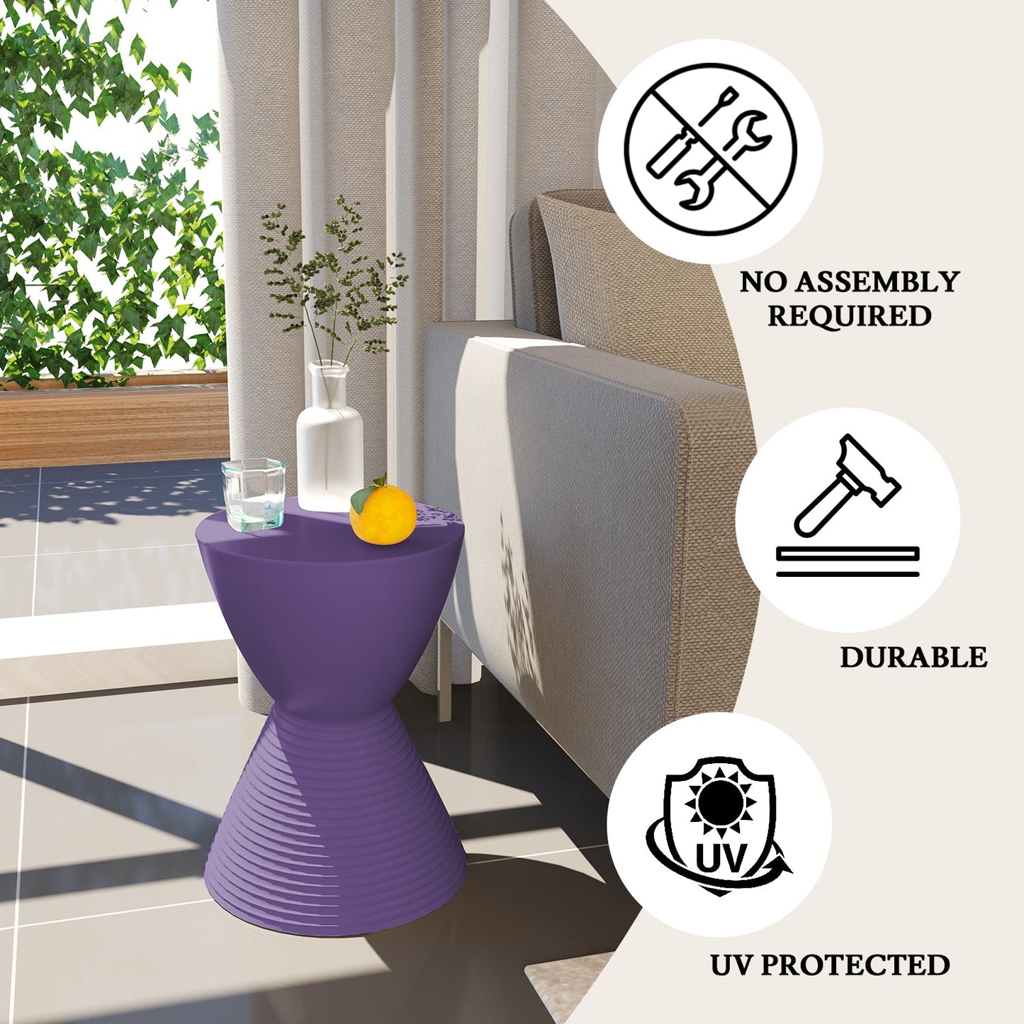 Boyd Storage Round Side End Table in Polypropylene Plastic