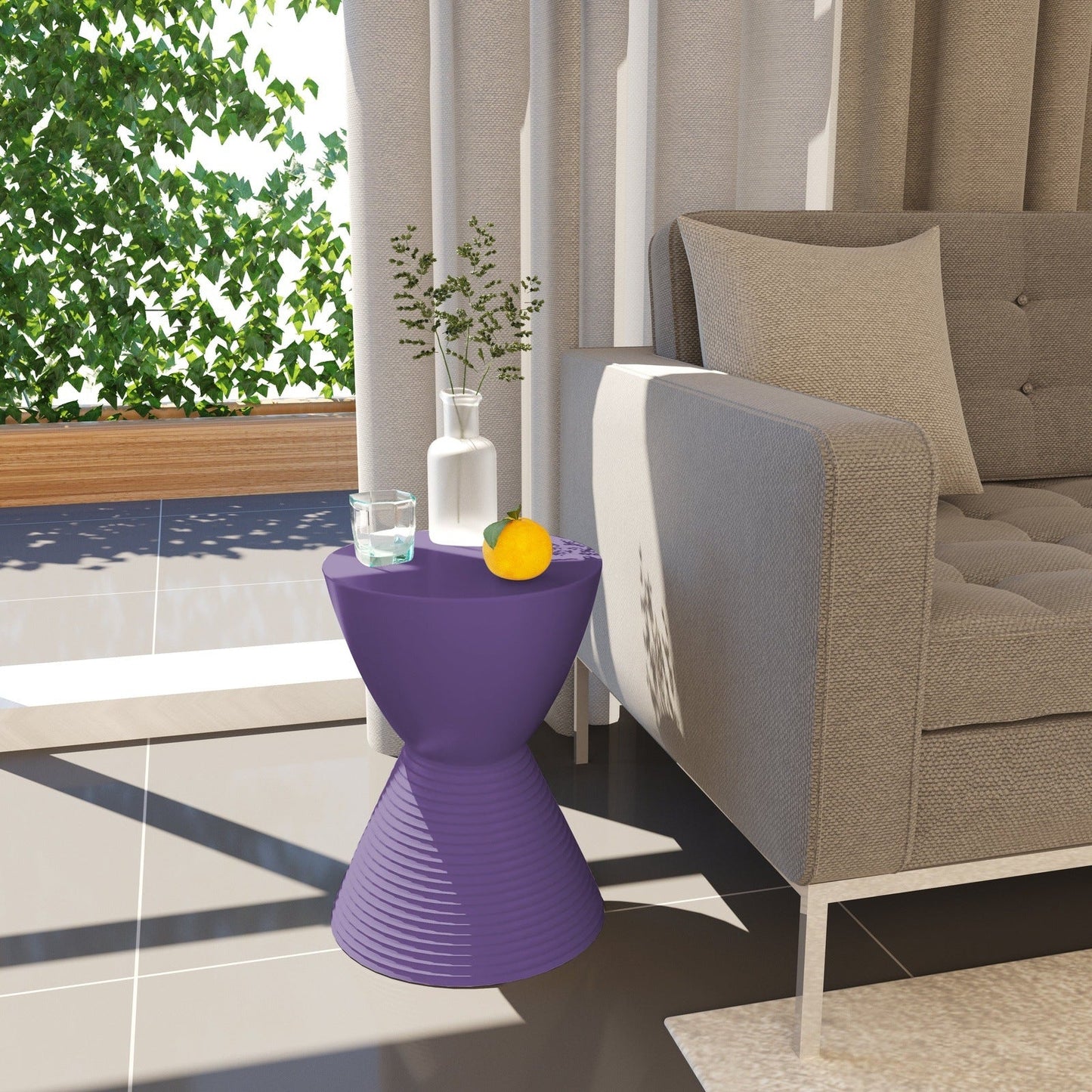 Boyd Storage Round Side End Table in Polypropylene Plastic