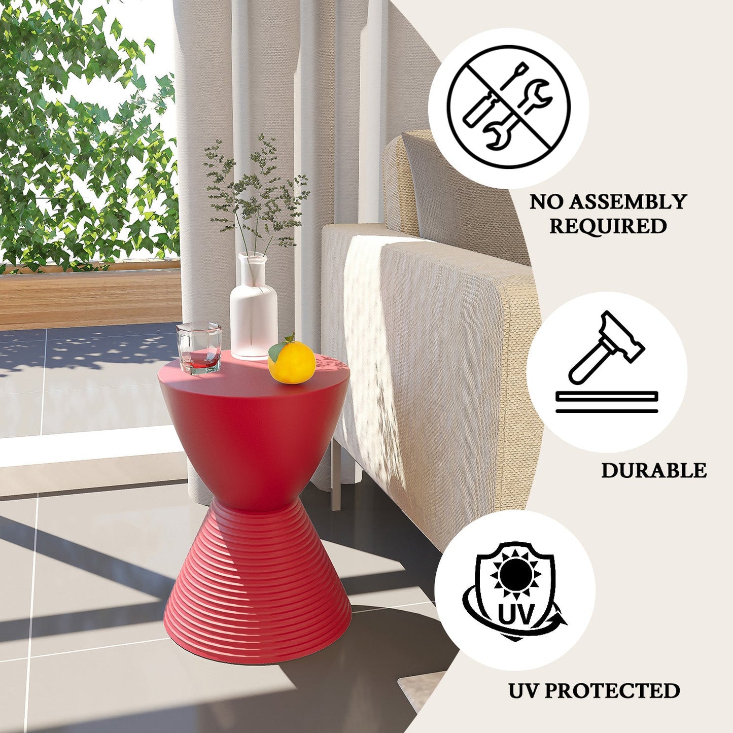 Boyd Storage Round Side End Table in Polypropylene Plastic