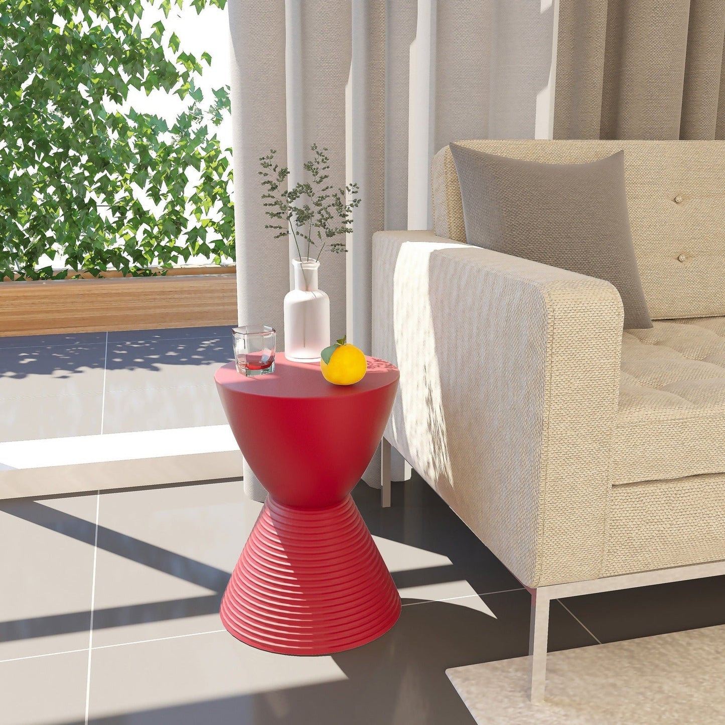 Boyd Storage Round Side End Table in Polypropylene Plastic