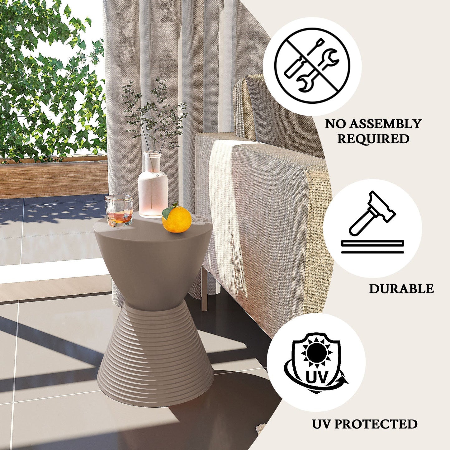 Boyd Storage Round Side End Table in Polypropylene Plastic