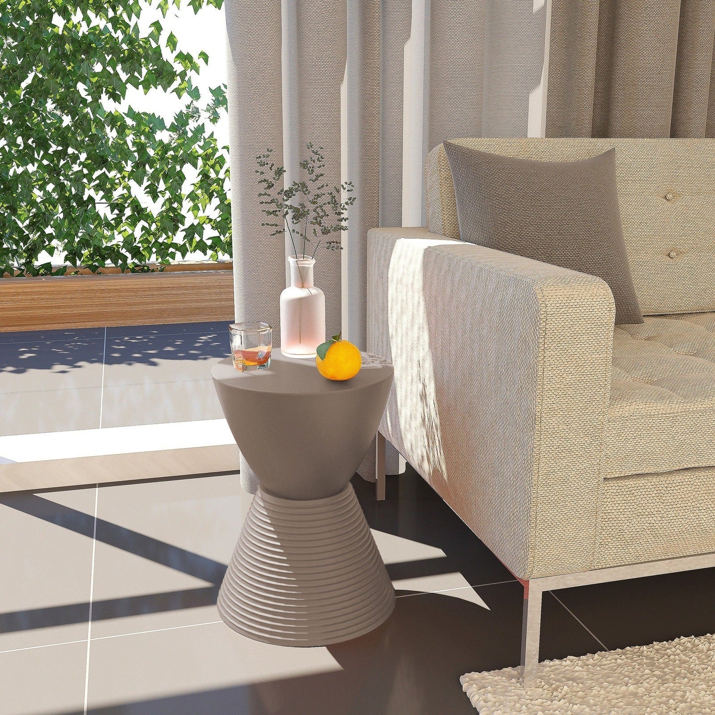 Boyd Storage Round Side End Table in Polypropylene Plastic