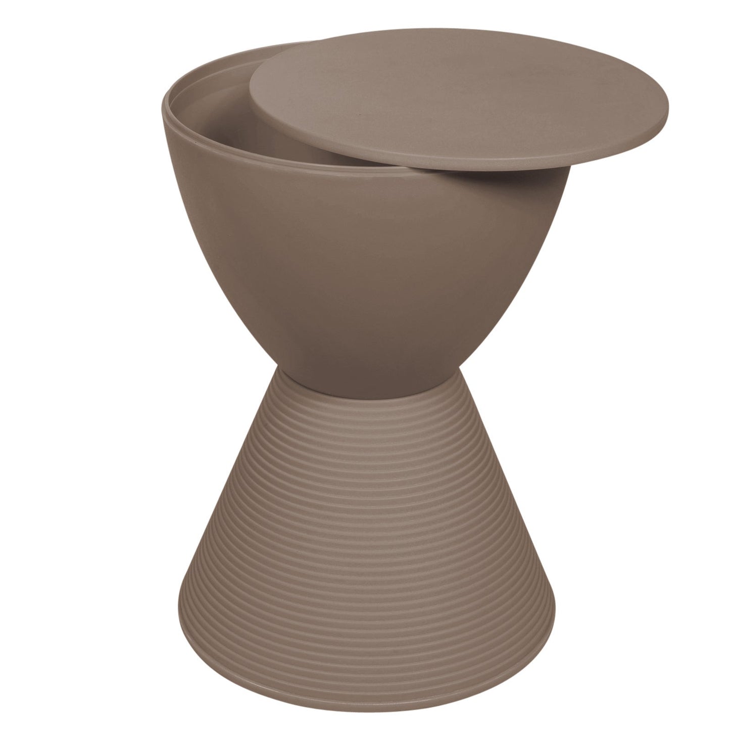 Boyd Storage Round Side End Table in Polypropylene Plastic
