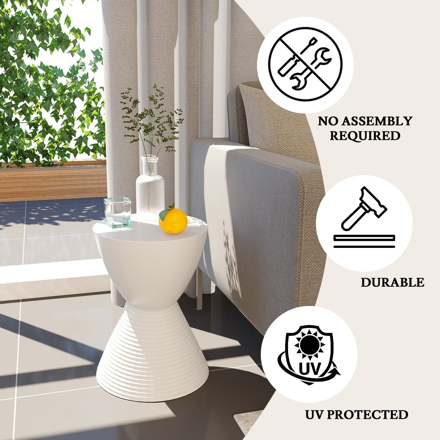 Boyd Storage Round Side End Table in Polypropylene Plastic
