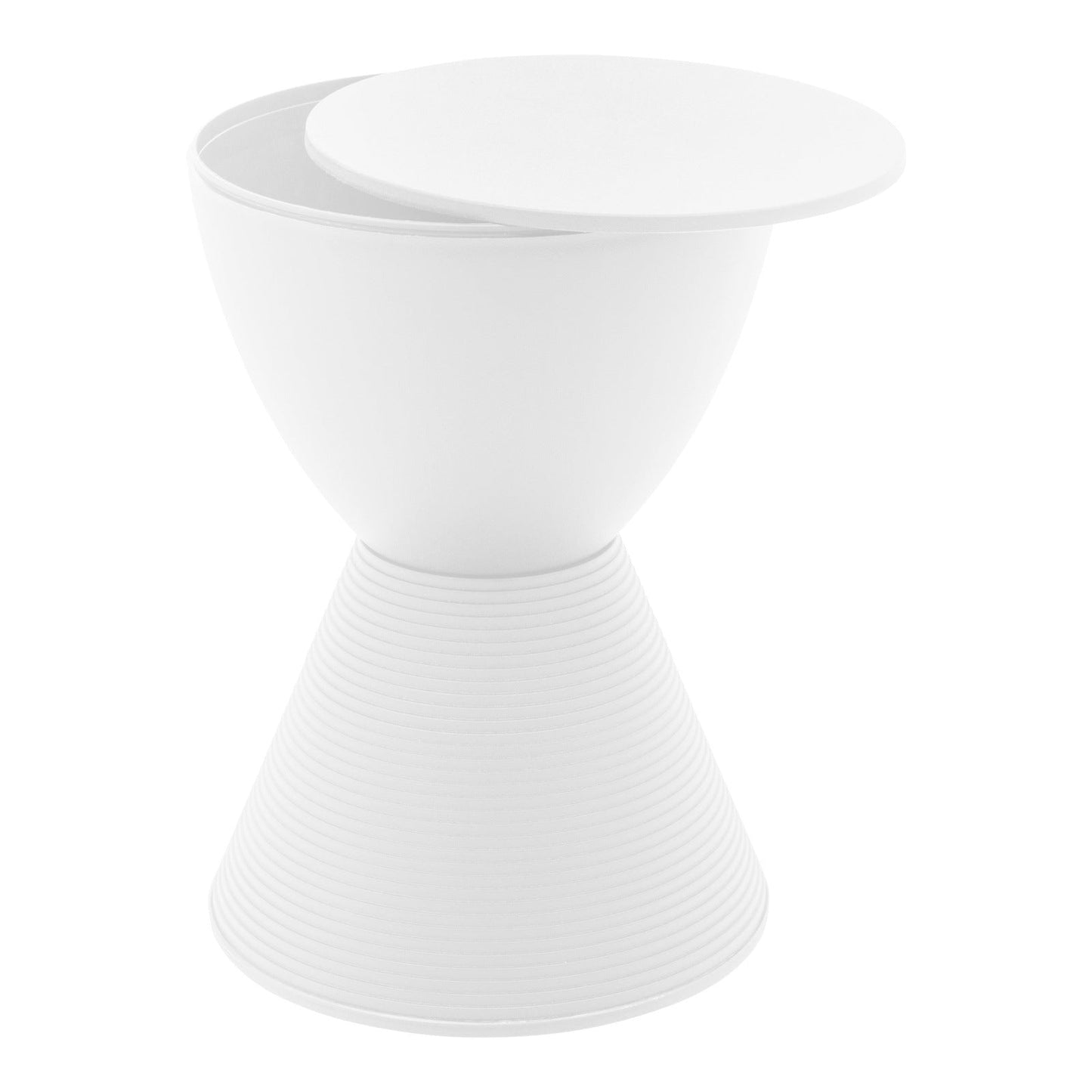 Boyd Storage Round Side End Table in Polypropylene Plastic