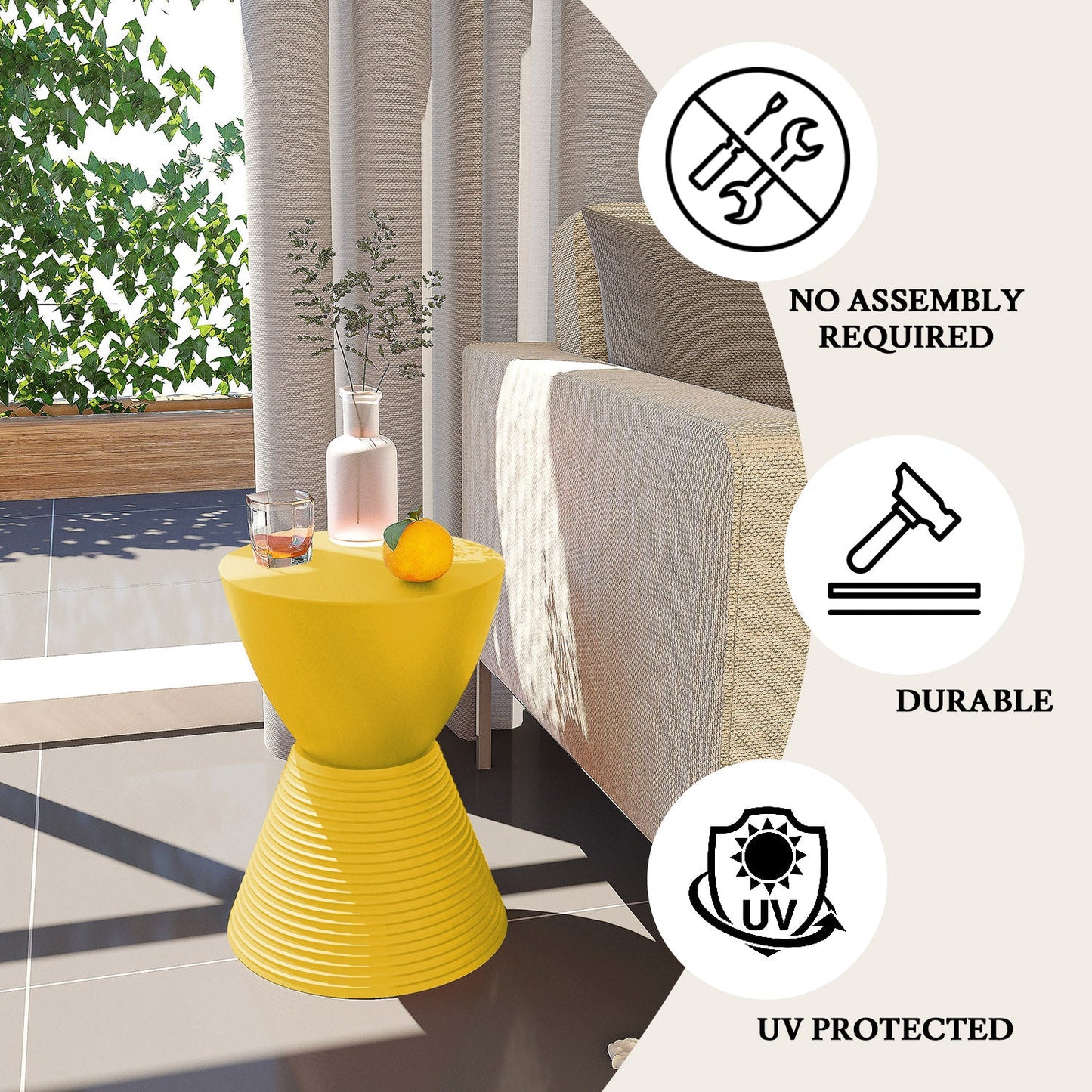 Boyd Storage Round Side End Table in Polypropylene Plastic