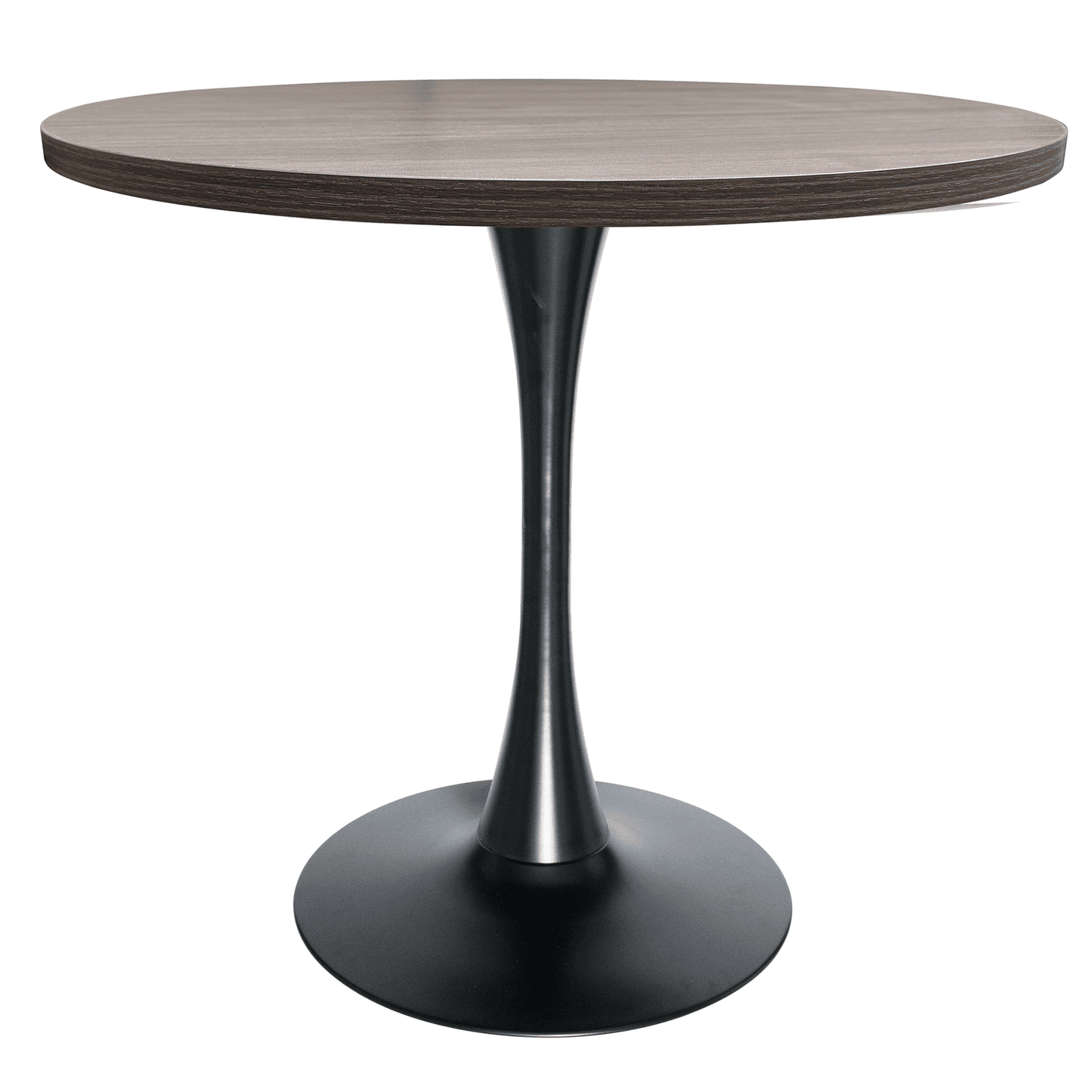 Bristol Modern Round Dining Table with 36" MDF Tabletop and Black Iron Pedestal Base