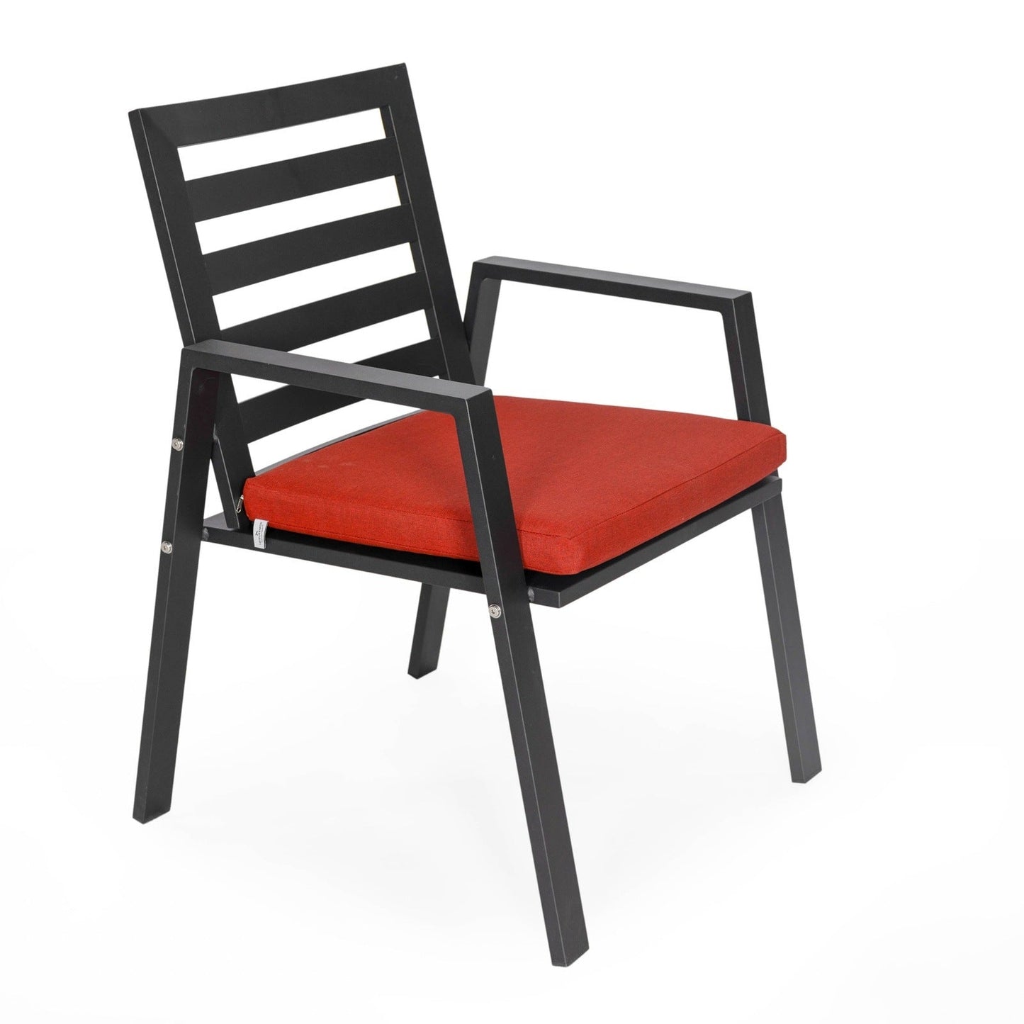Chelsea 9-Piece Modern Outdoor Dining Set in Black Aluminum with Removable Cushions