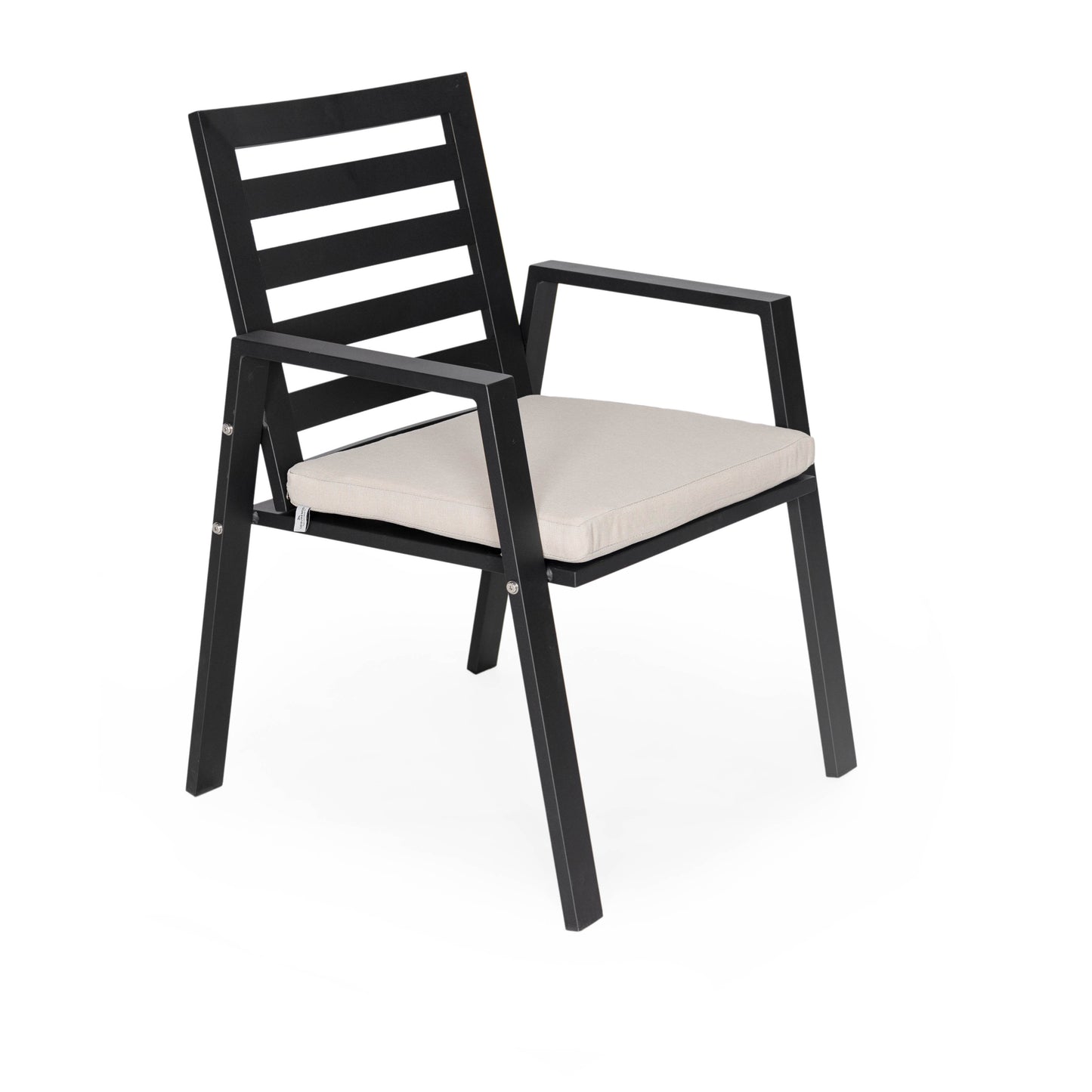 Chelsea Modern Aluminum Patio Dining Armchair with Removable Cushions Set of 2