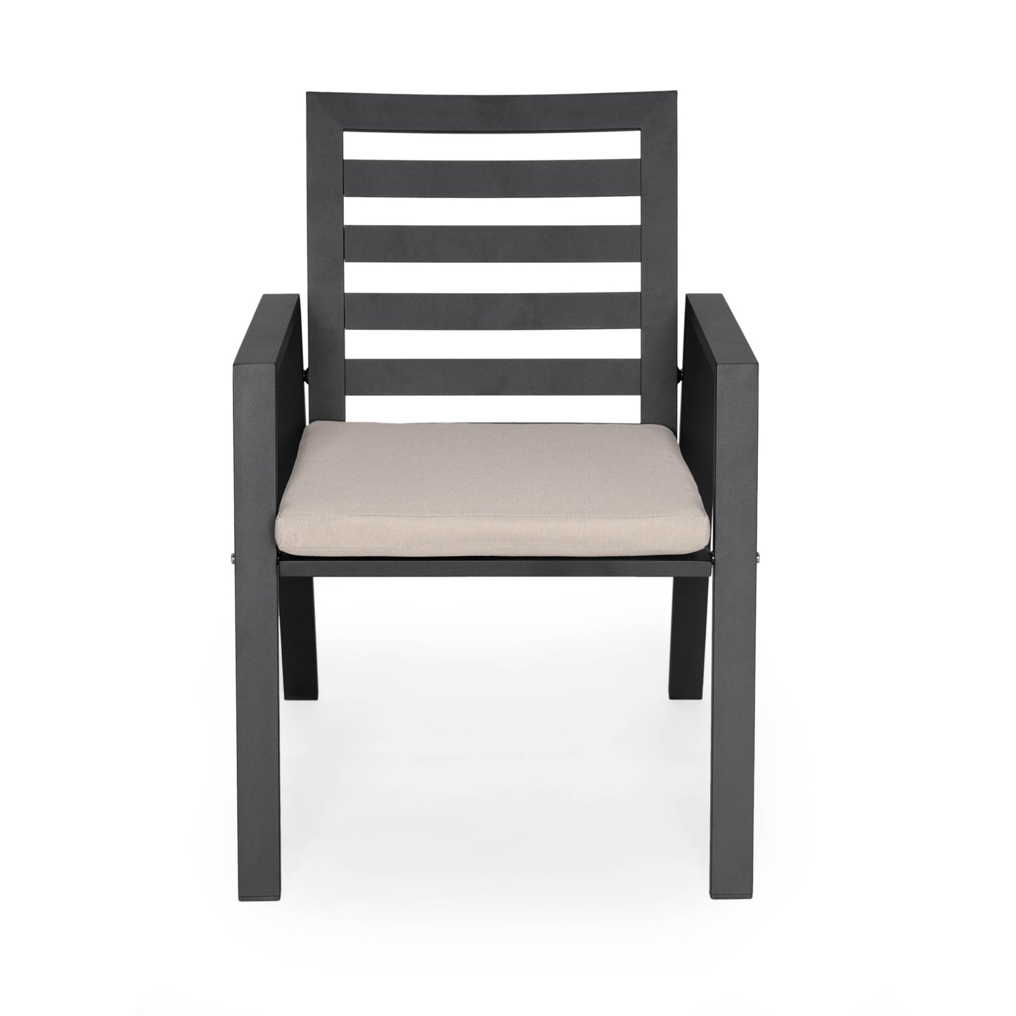 Chelsea Modern Aluminum Patio Dining Armchair with Removable Cushions Set of 2