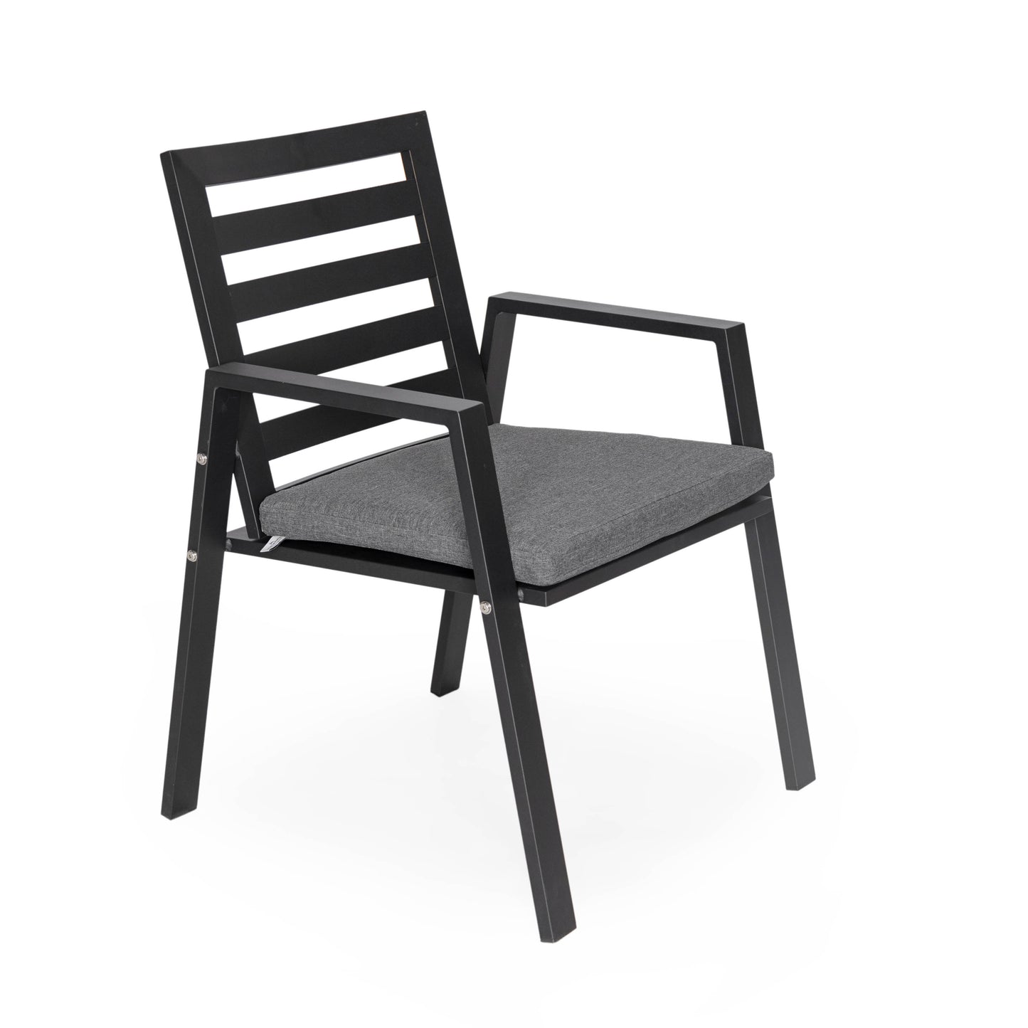 Chelsea Modern Aluminum Patio Dining Armchair with Removable Cushions Set of 2