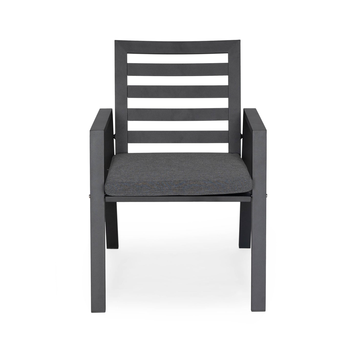 Chelsea Modern Aluminum Patio Dining Armchair with Removable Cushions Set of 2